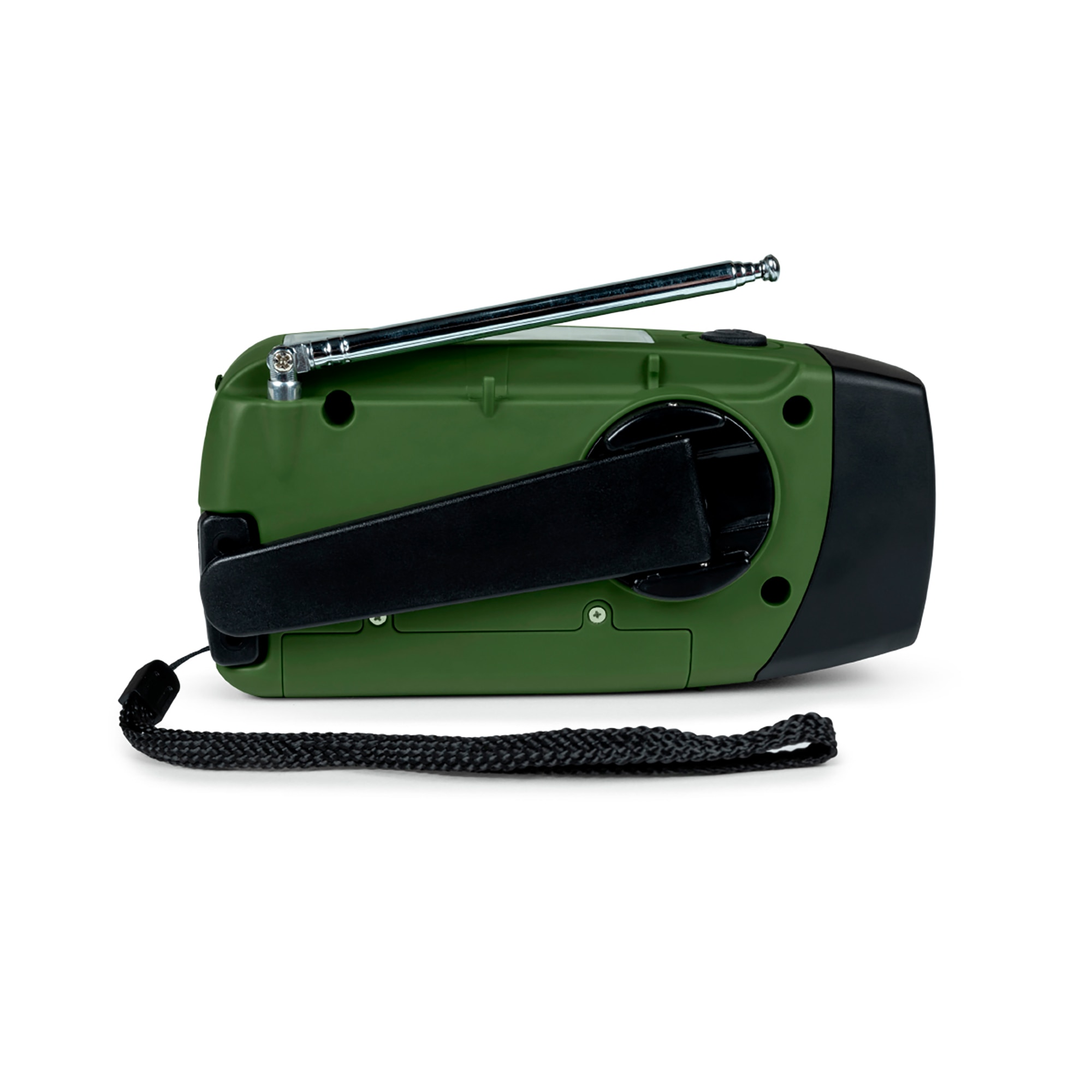 Radio Linterna Emergencia IPX3 Carga Solar/Dinamo/USB-C Verde-5