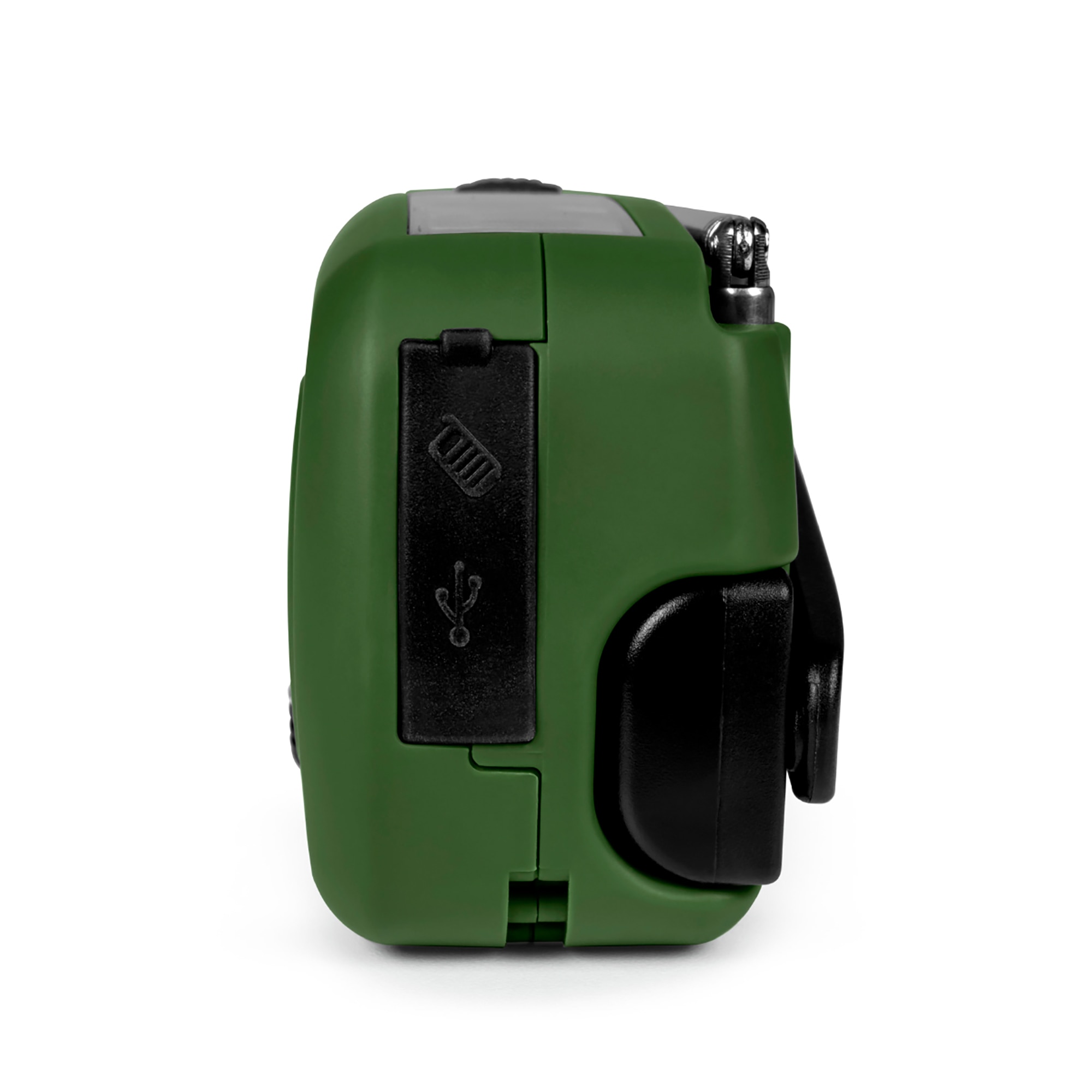 Radio Linterna Emergencia IPX3 Carga Solar/Dinamo/USB-C Verde-8