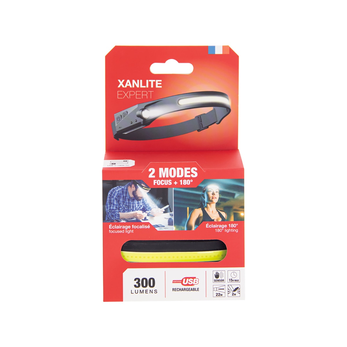 Linterna Frontal Recargable 6500K 300 lm Negro-4