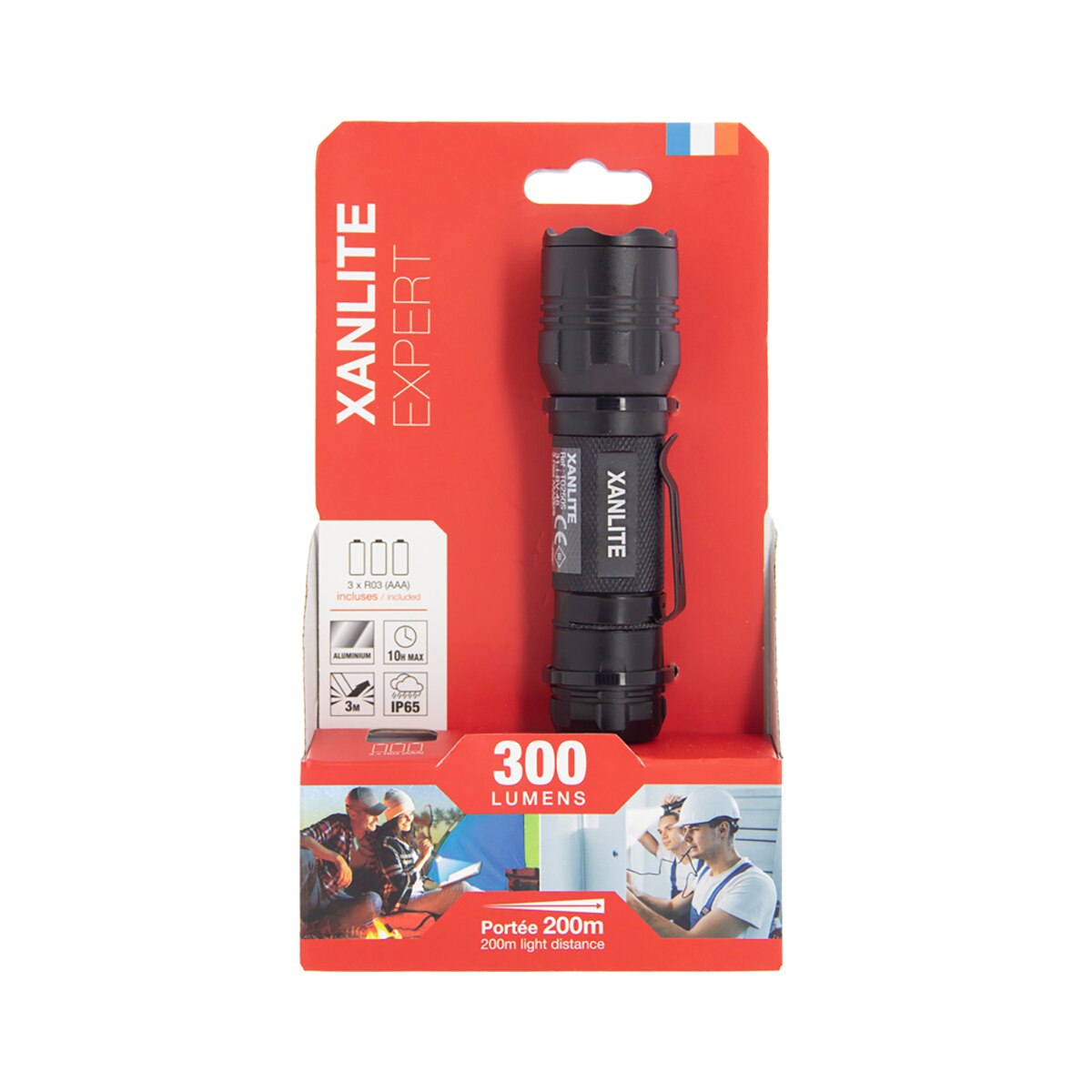 Linterna LED 6500K 300 lm Negro-4