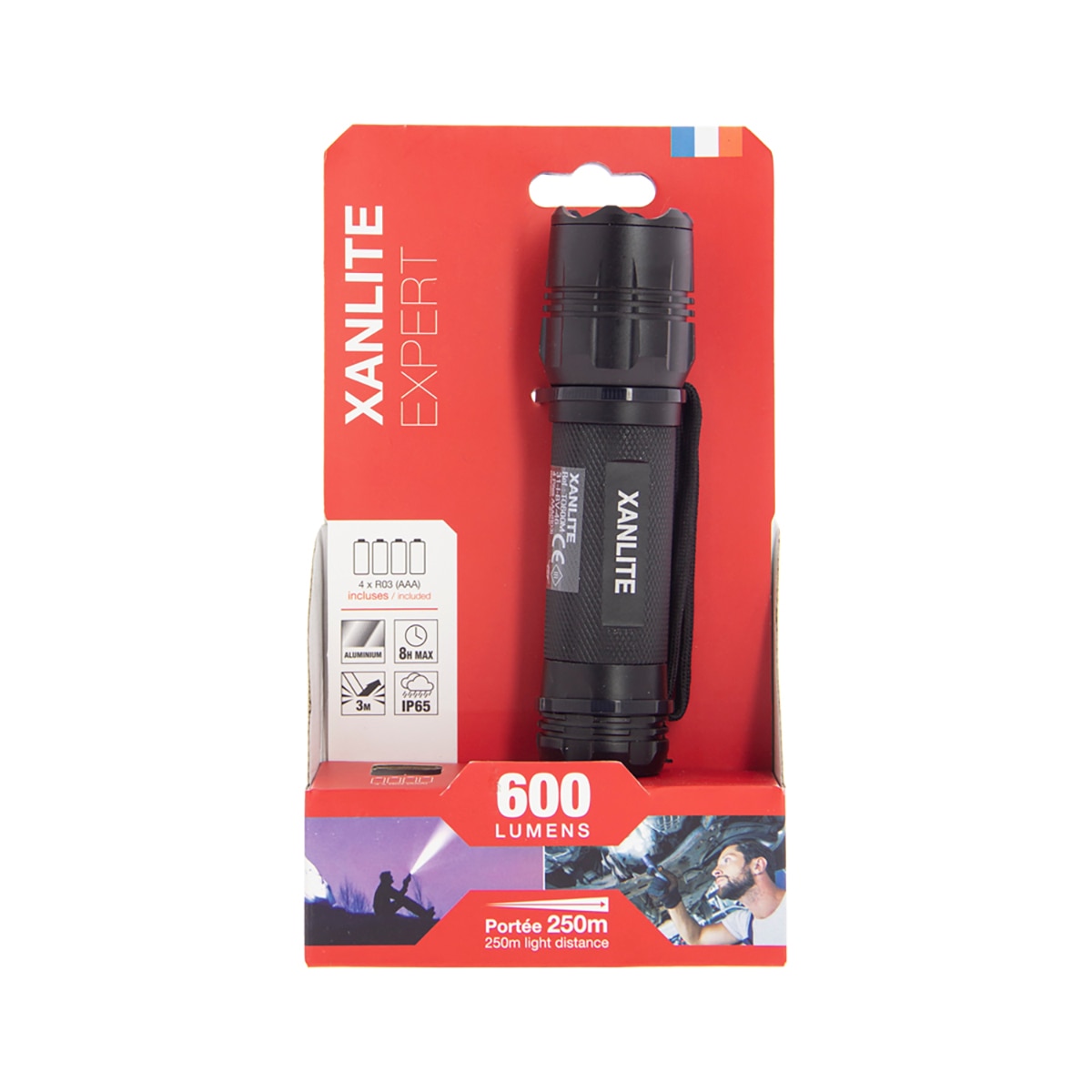 Linterna LED 6500K 600 lm Negro-4