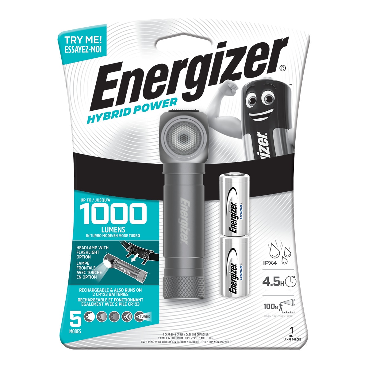 Imagem 0 de Lanterna Frontal 2 em 1 - 400 LM