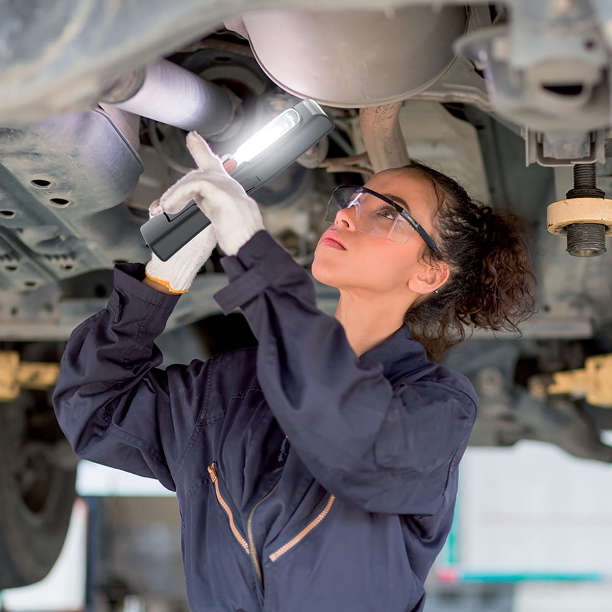 Linterna led inalámbrica recargable, 200 lúmenes Negro-10