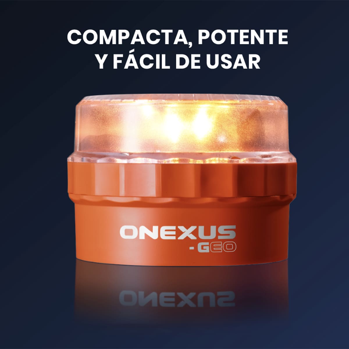 Baliza de emergencia geolocalizable V16 Onexus-Geo homologada y conectada con la DGT Naranja-9