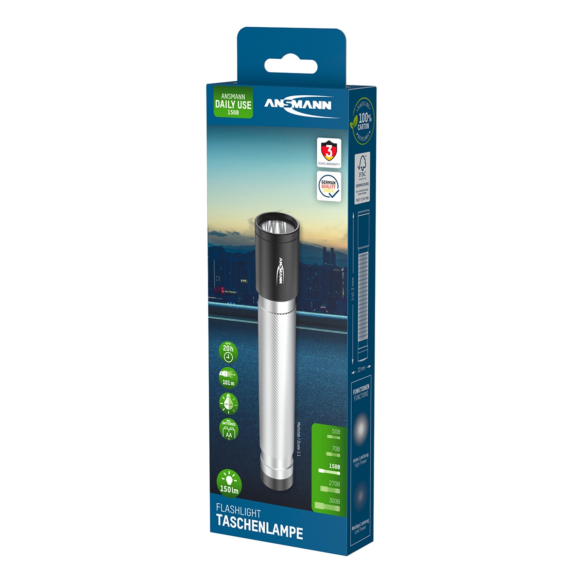 LINTERNA LED 150 LUMENES Plata-7