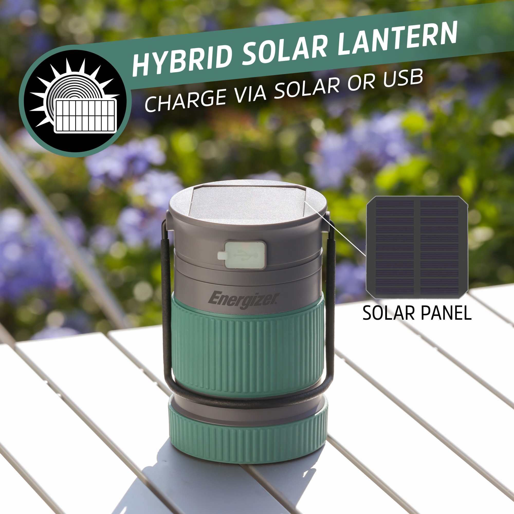 Linterna Híbrida con doble carga, 500 LM Verde / Gris-6
