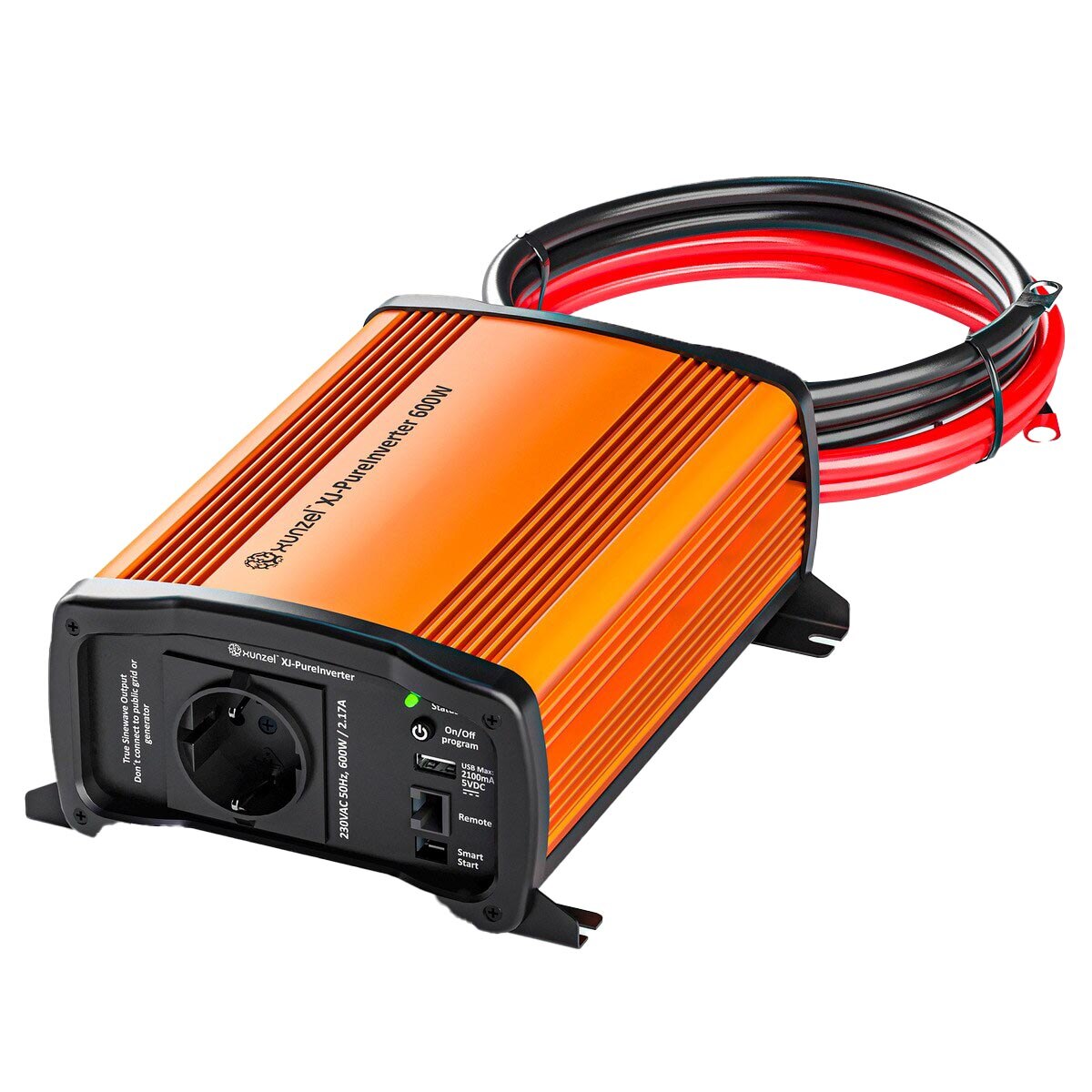 Inversor DC/AC XJ- 600W 12V con Cable Naranja-1