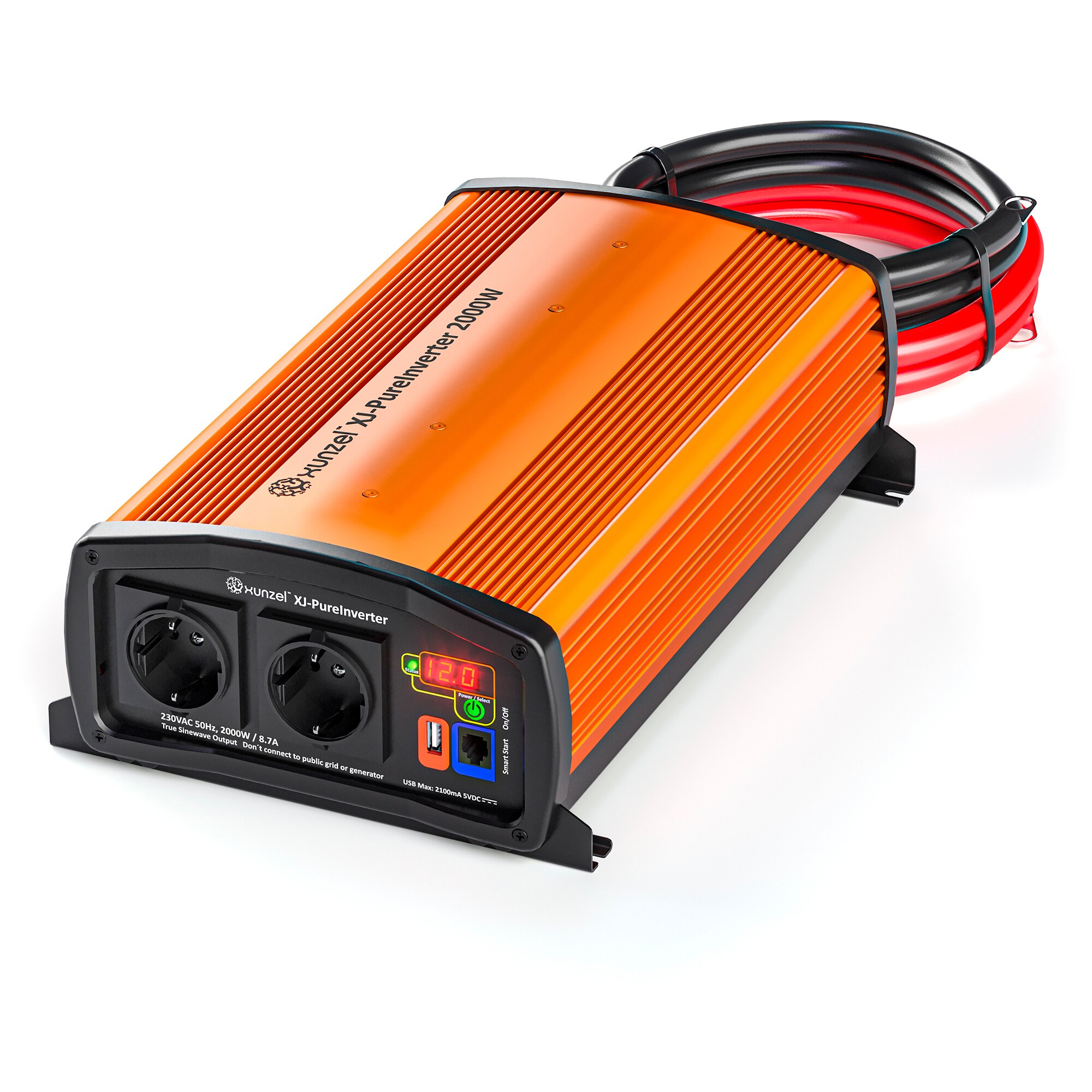 Inversor DC/AC XJ-2000W 12V con Cable 1