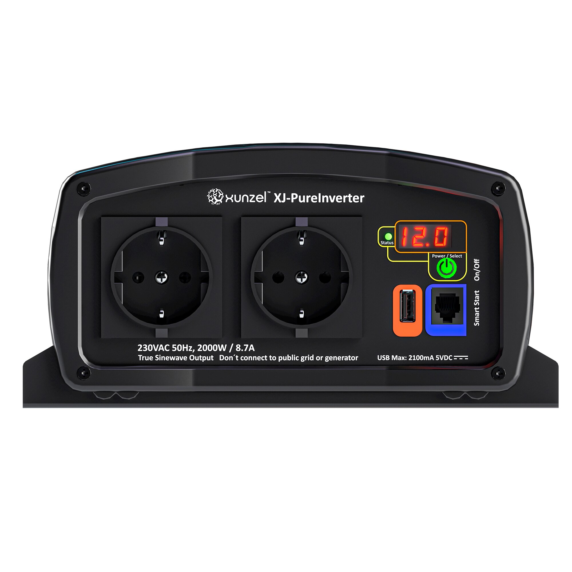 Inversor DC/AC XJ-2000W 12V con Cable 2