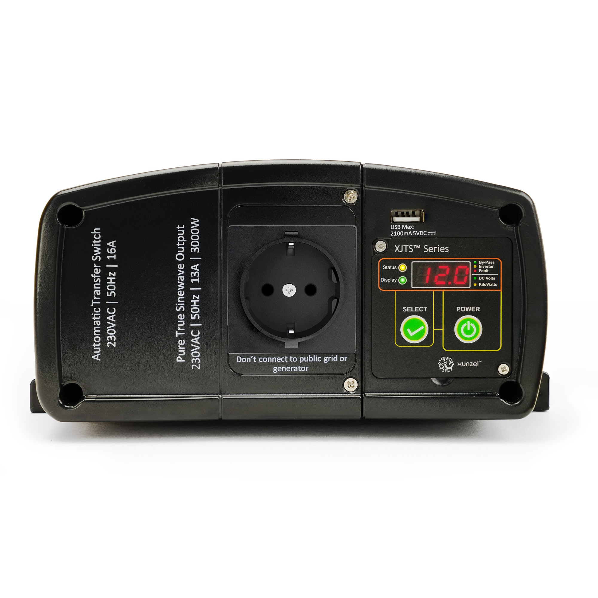 Inversor DC/AC XJ-3000W 12V con Cable Naranja-2