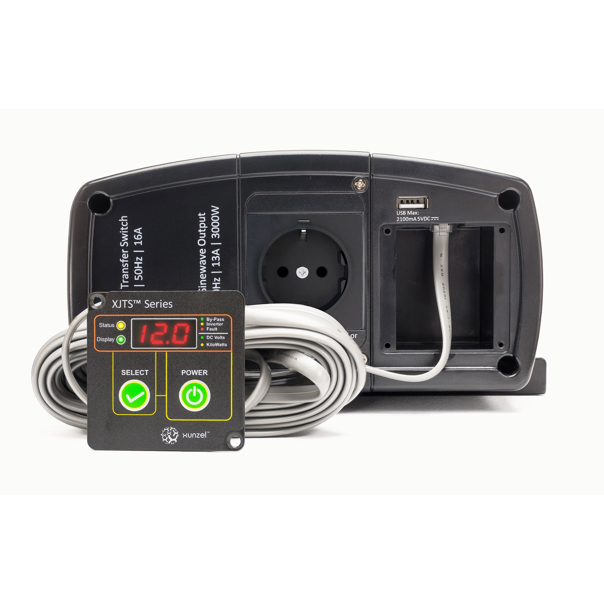 Inversor DC/AC XJ-3000W 12V con Cable Naranja-3