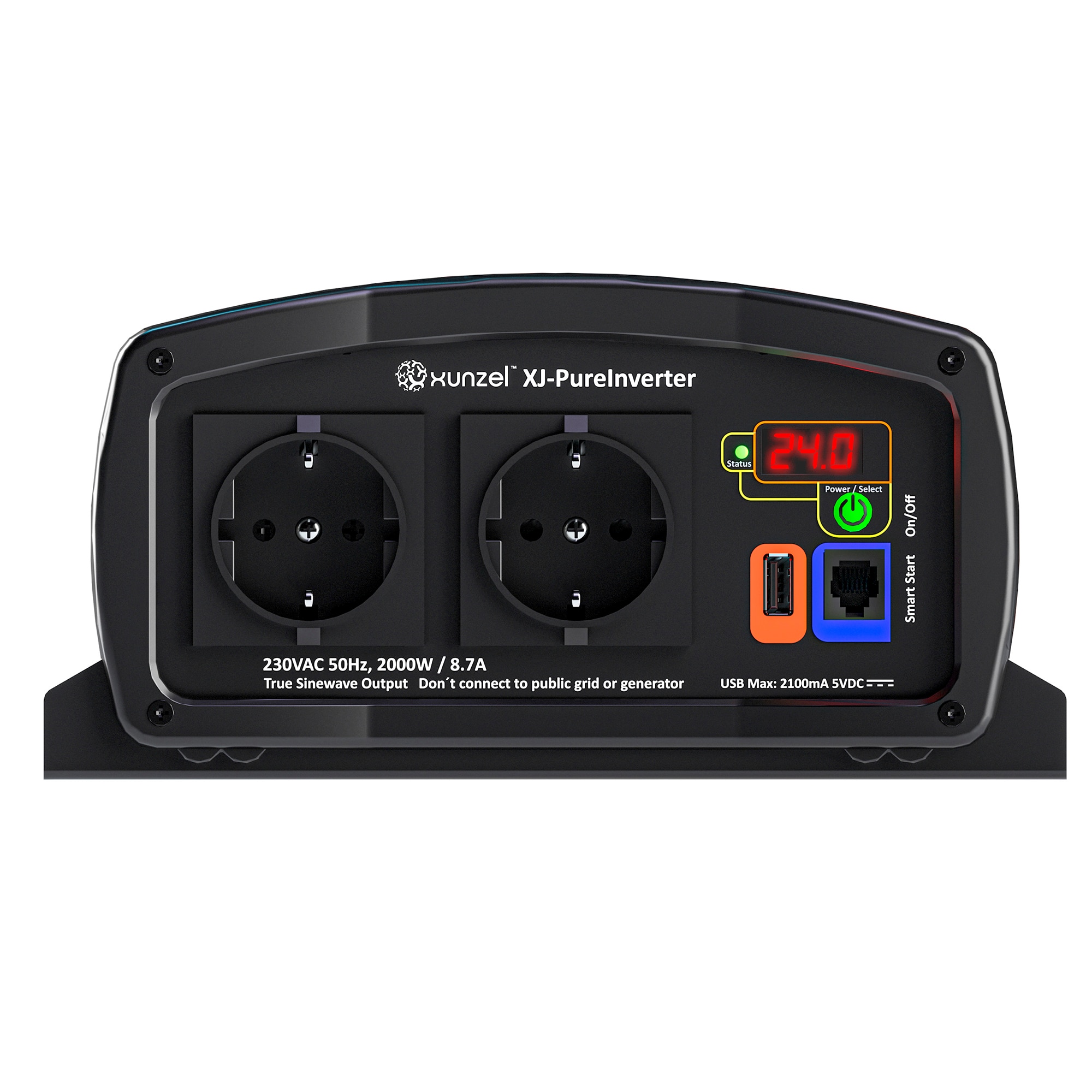 Inversor DC/AC XJ-2000W 24V con Cable 2