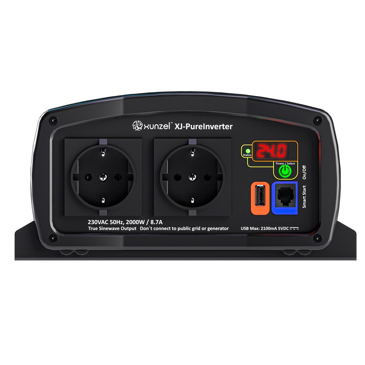 Inversor DC/AC XJ-2000W 24V con Cable 2