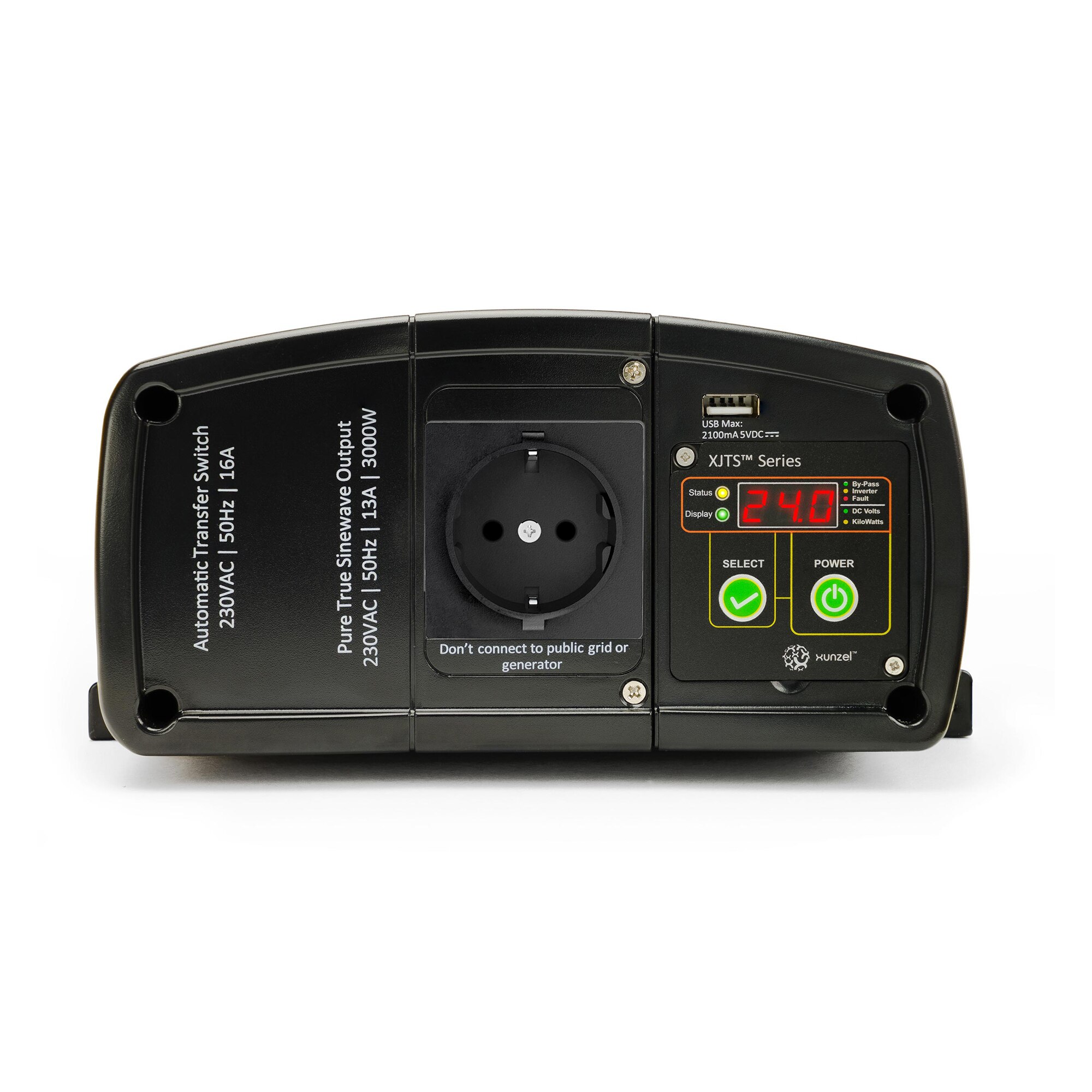 Inversor DC/AC XJ-3000W 24V con Cable Naranja-2