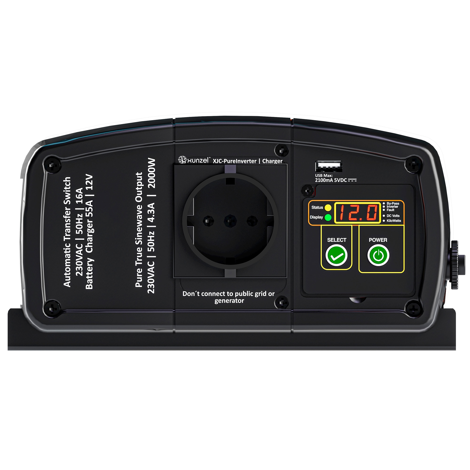 Inversor + Cargador XJC-2000W 12V 55A 2