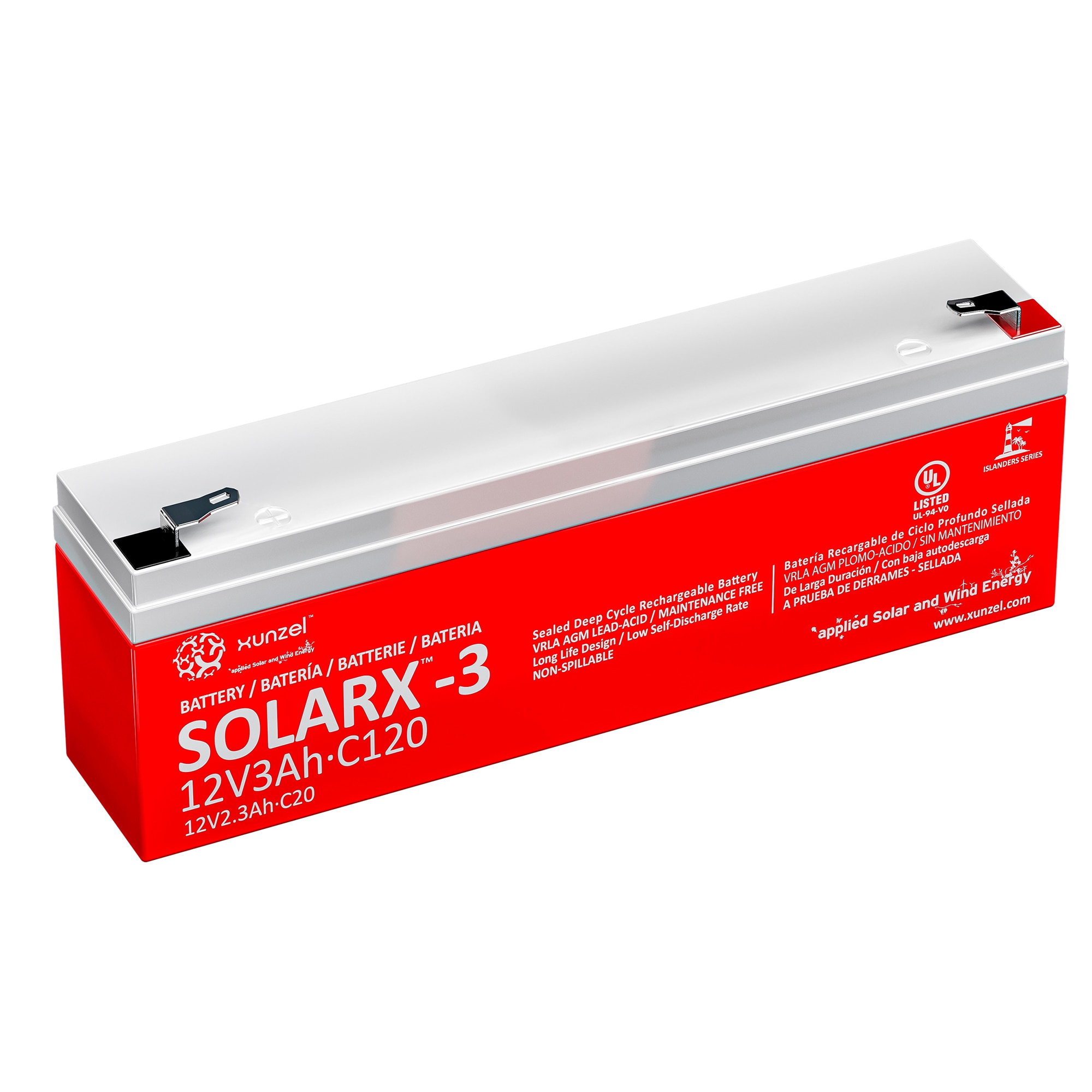 Batería Solar AGM SOLARX3Ah 12V Rojo-1
