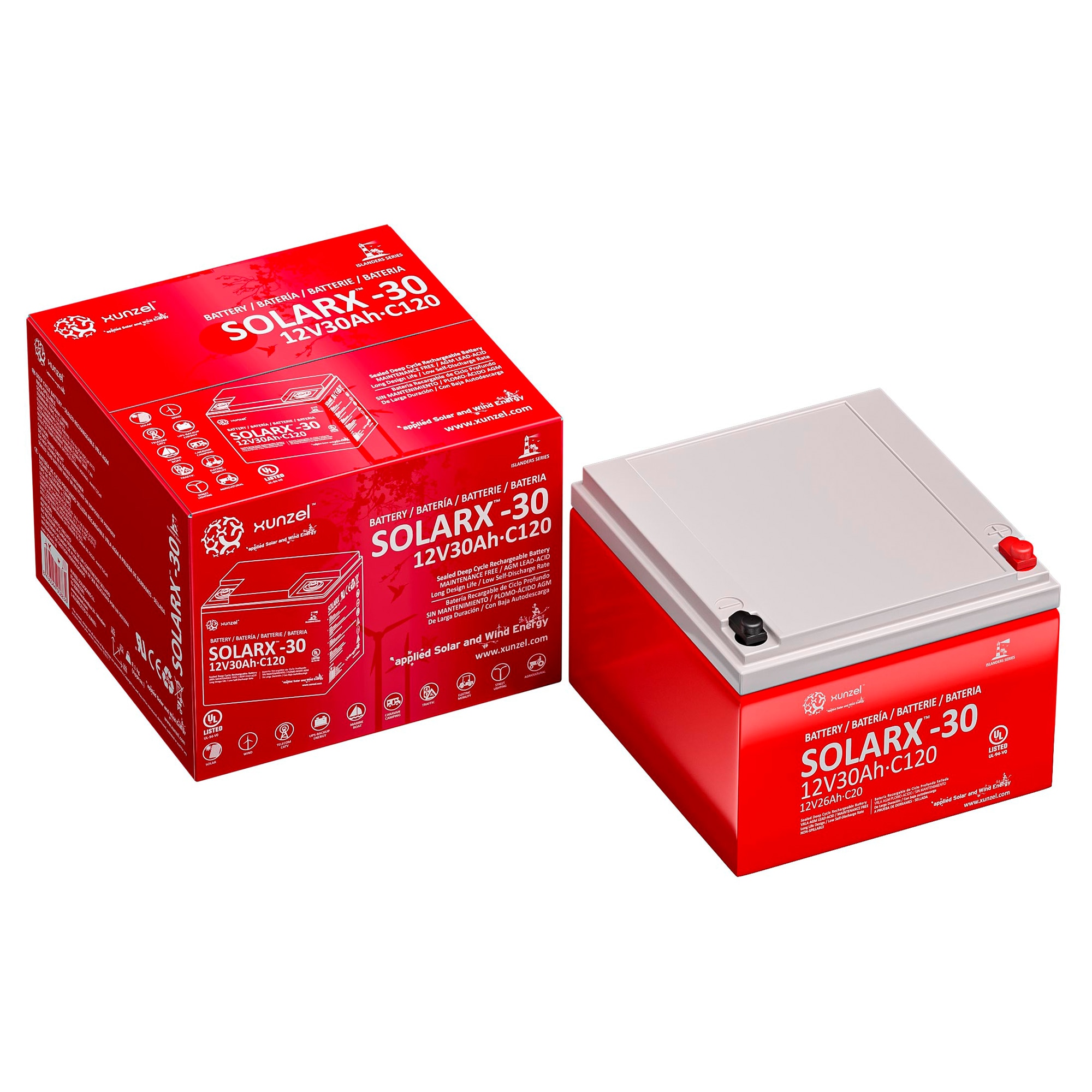 Batería Solar AGM SOLARX30Ah 12V 2