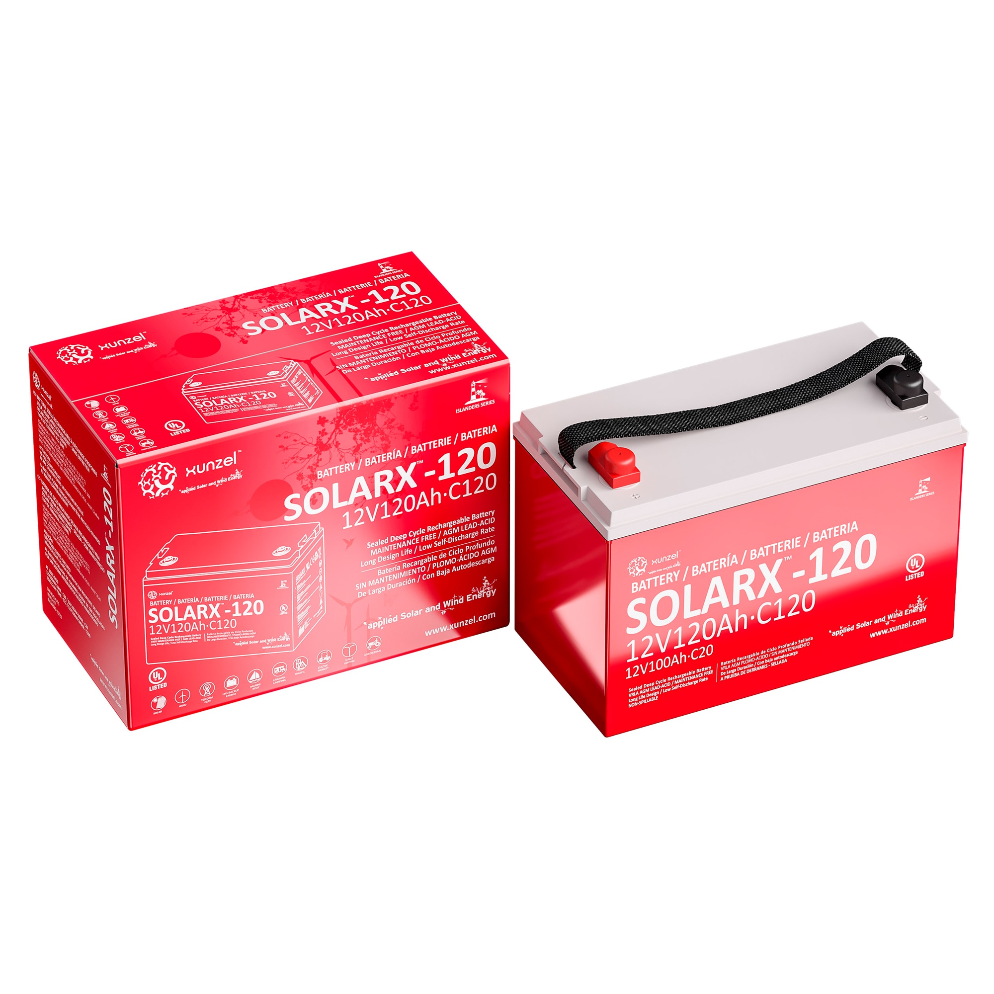 Batería Solar AGM SOLARX120Ah 12V 2