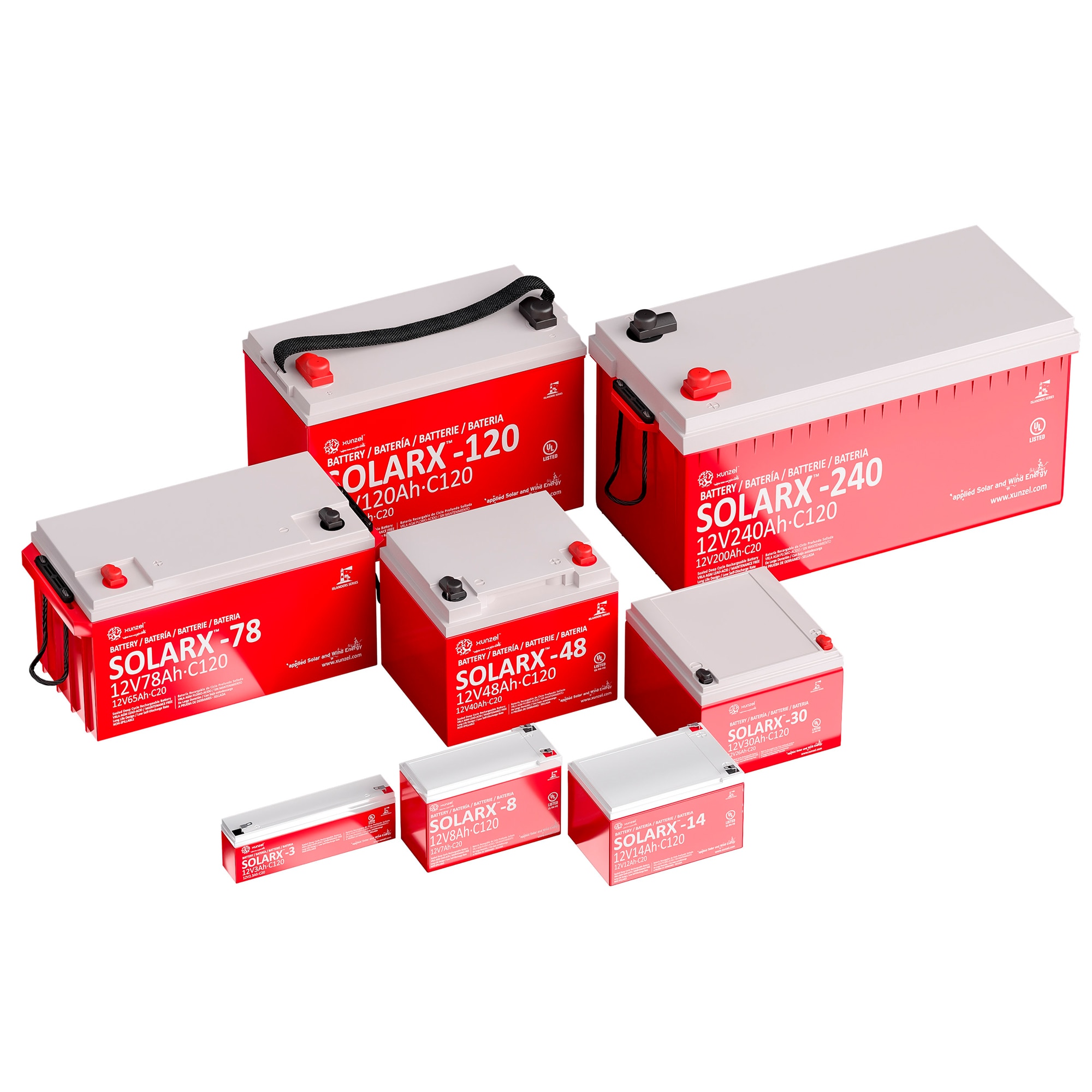 Batería Solar AGM SOLARX120Ah 12V 3