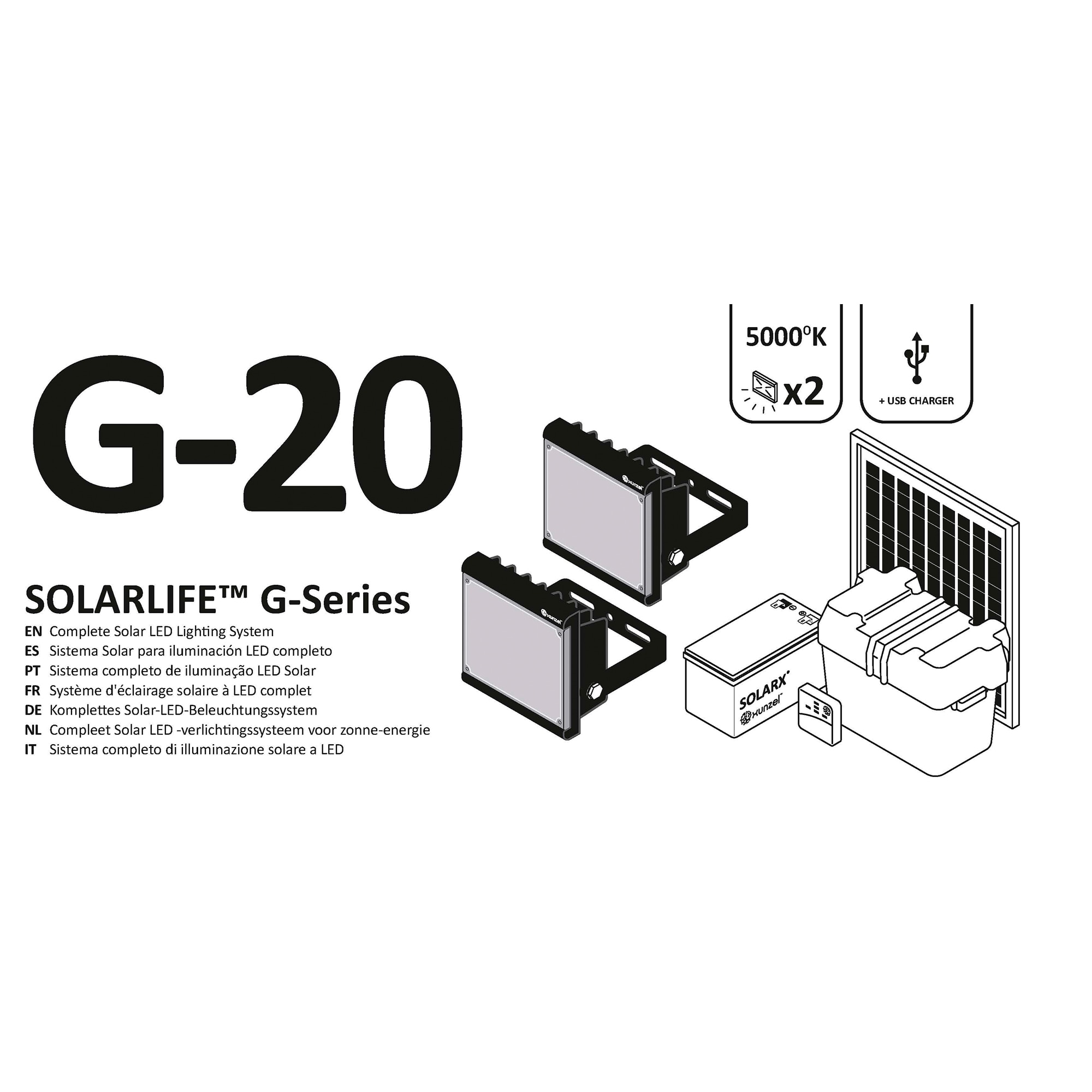 Kit Solar Iluminación LED SOLARLIFE-G20 5