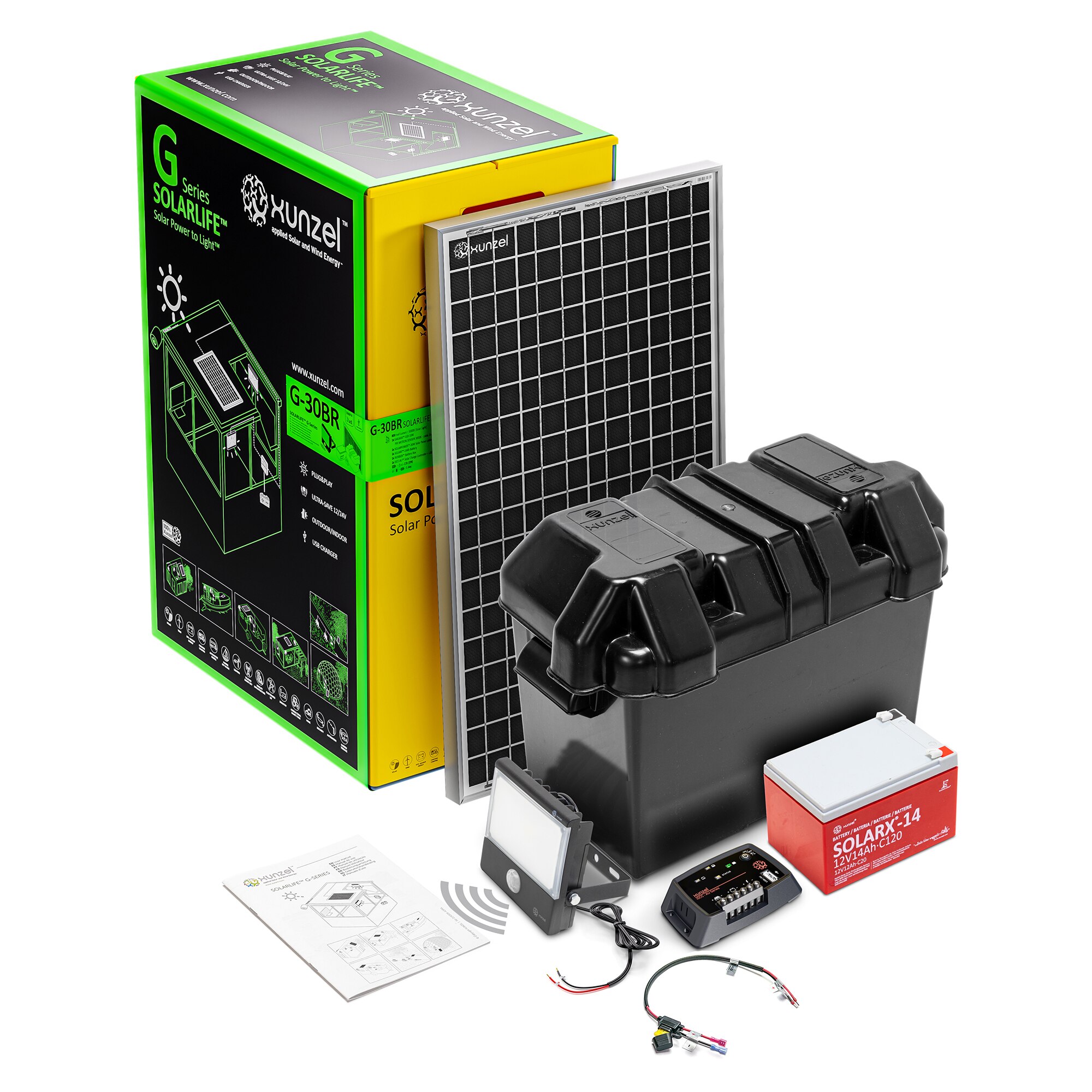 Xunzel – Kit Solar Iluminación LED SOLARLIFE-G30BR con Sensor.
