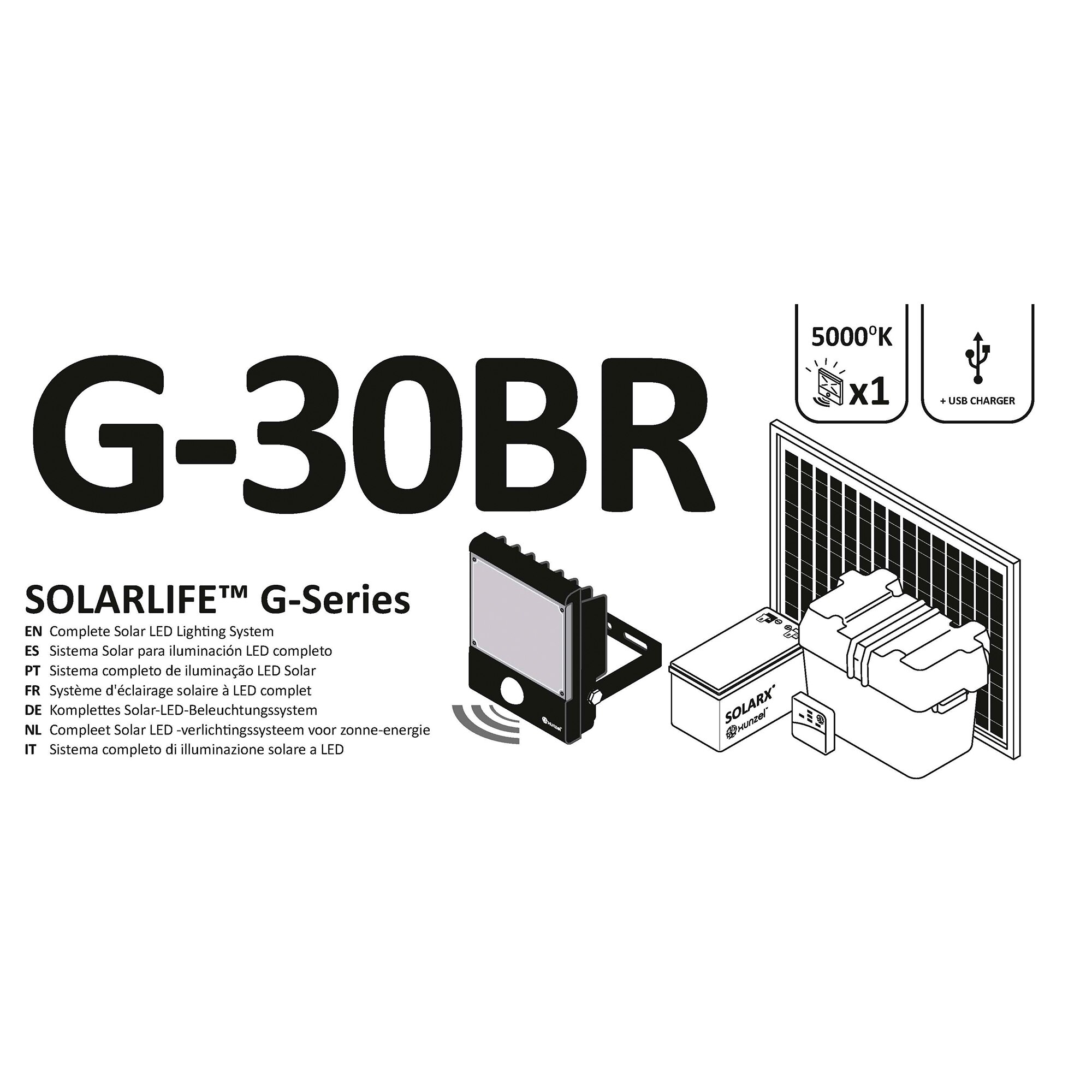 Kit Solar Iluminación LED SOLARLIFE-G30BR con Sensor 5
