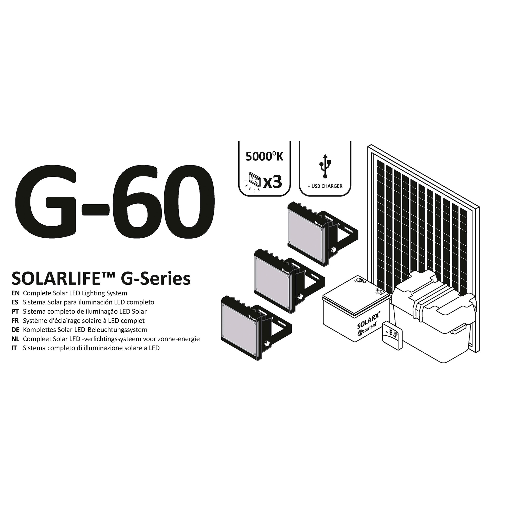Kit Solar Iluminación LED SOLARLIFE-G60 5
