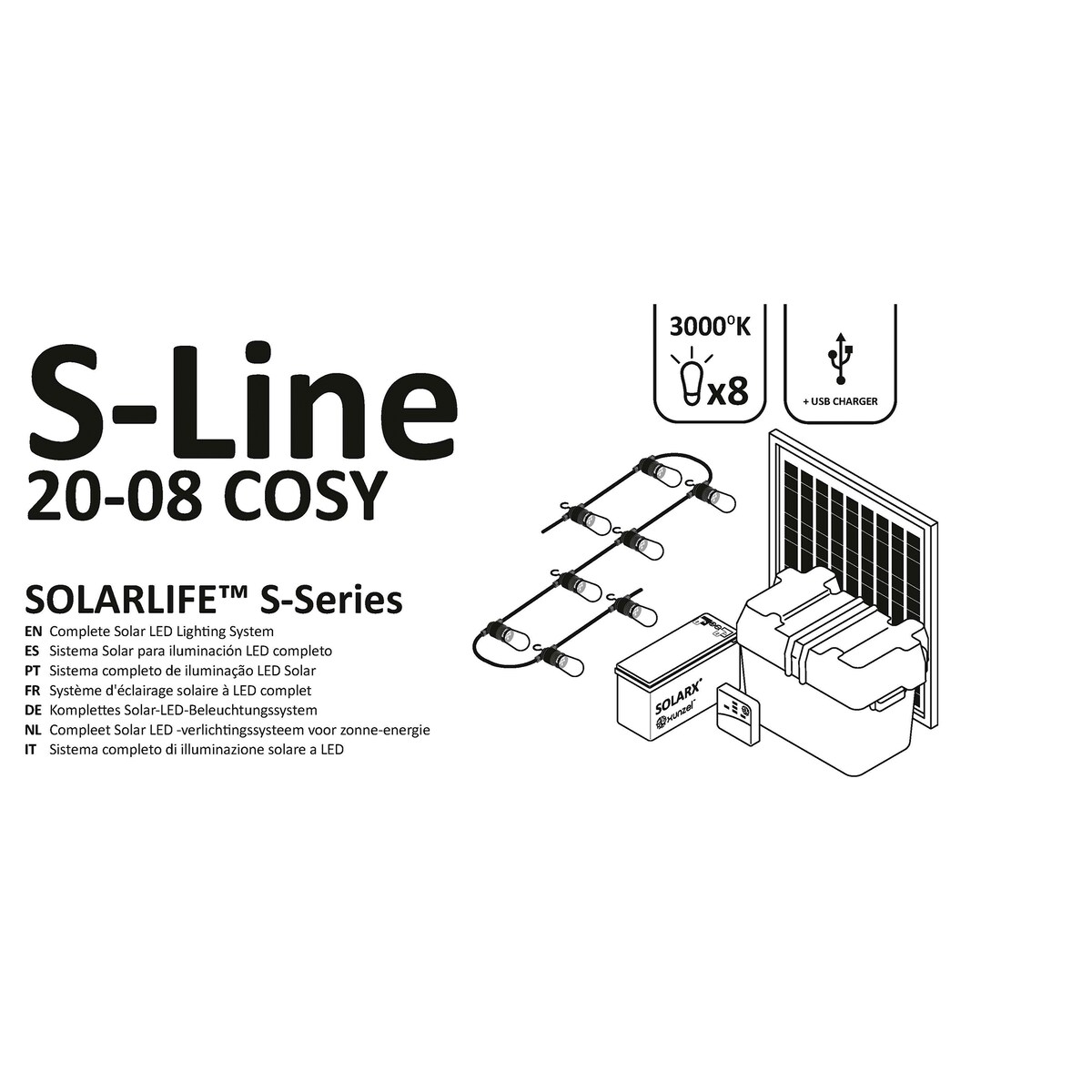 Kit Solar Iluminación LED SOLARLIFE-S-20x8 COSY 5