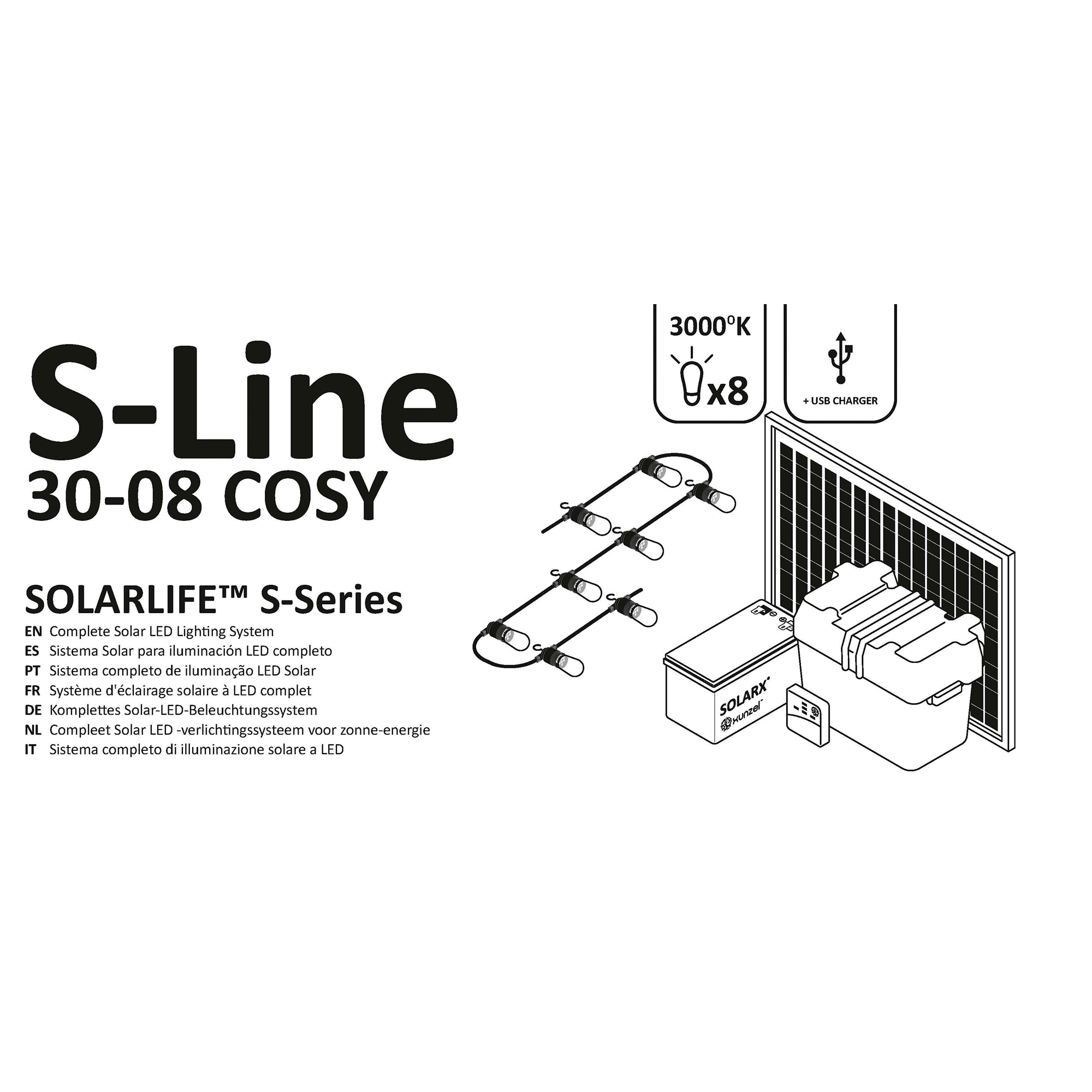 Kit Solar Iluminación LED SOLARLIFE-S-30x8 COSY 4