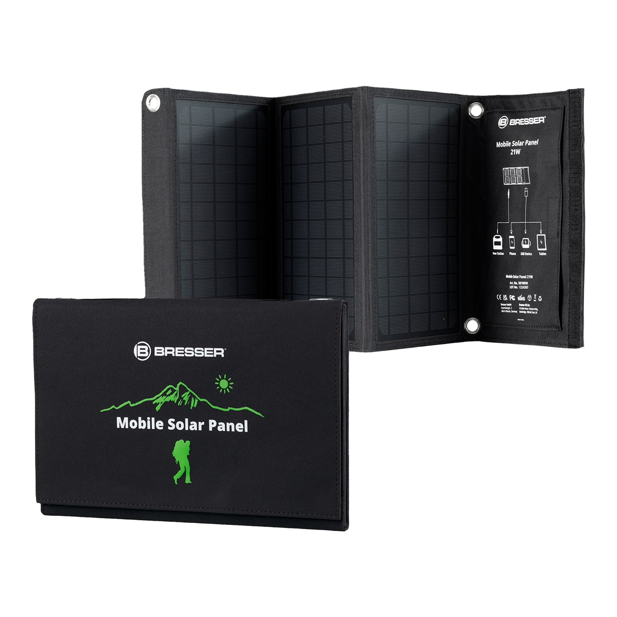 Placa Solar Cargador Portátil 21 W Negro-1