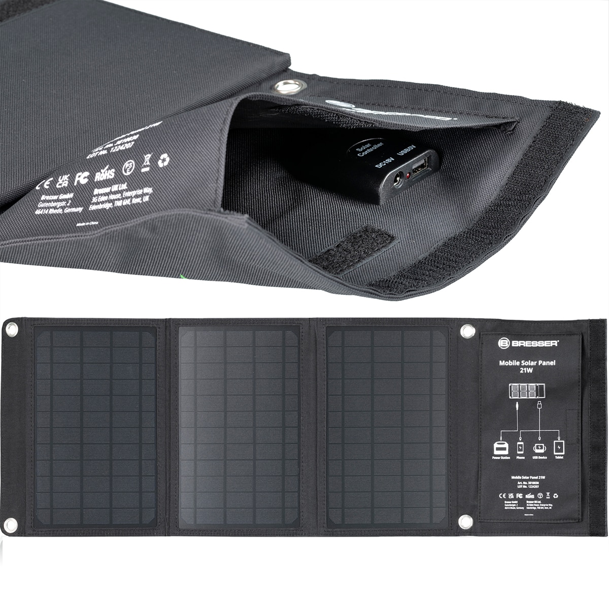 Placa Solar Cargador Portátil 21 W Negro-4