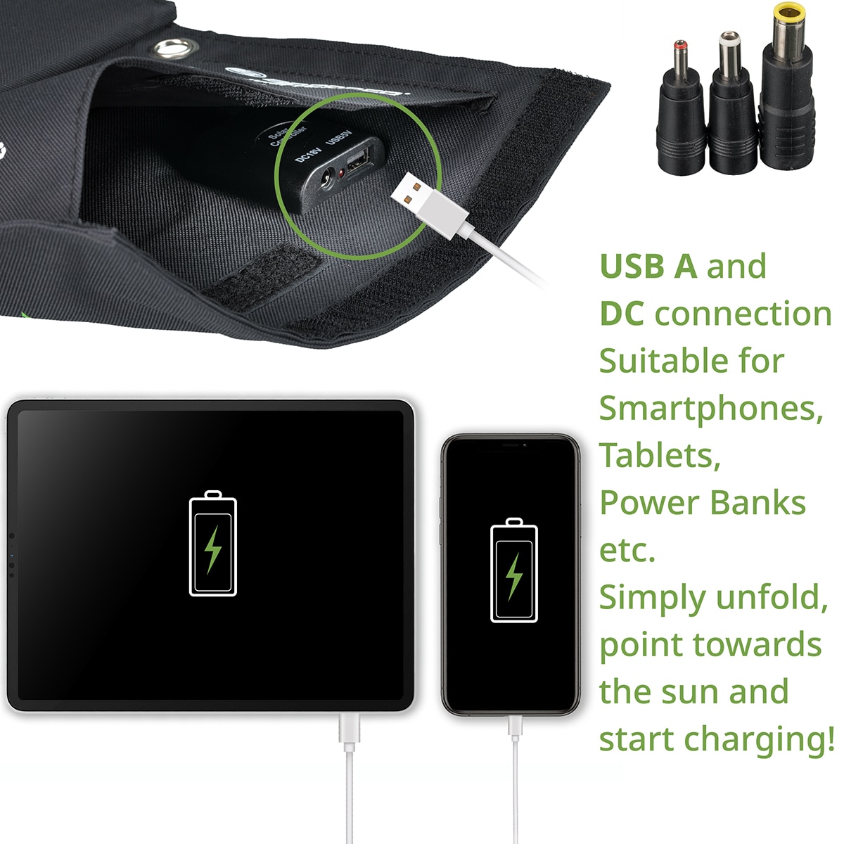 Placa Solar Cargador Portátil 21 W Negro-7