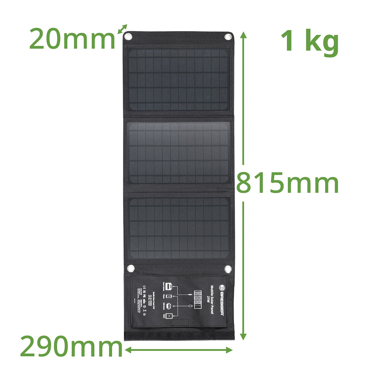 Placa Solar Cargador Portátil 21 W Negro-9