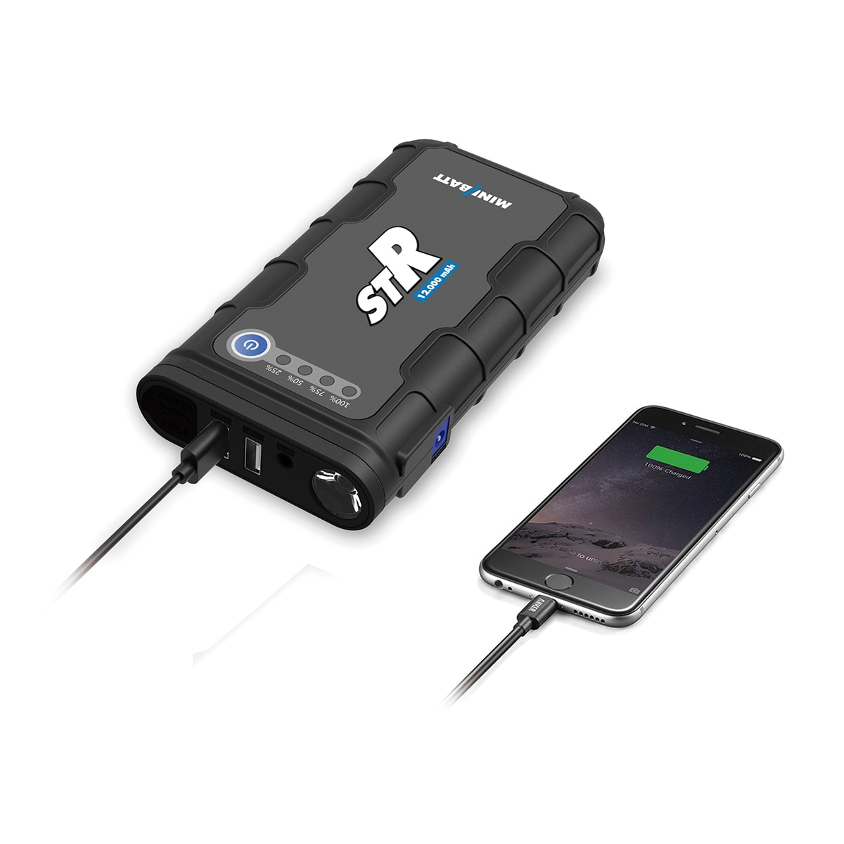 Mini Arrancador de Baterías TT40 STR 12.000 mAh Negro-5