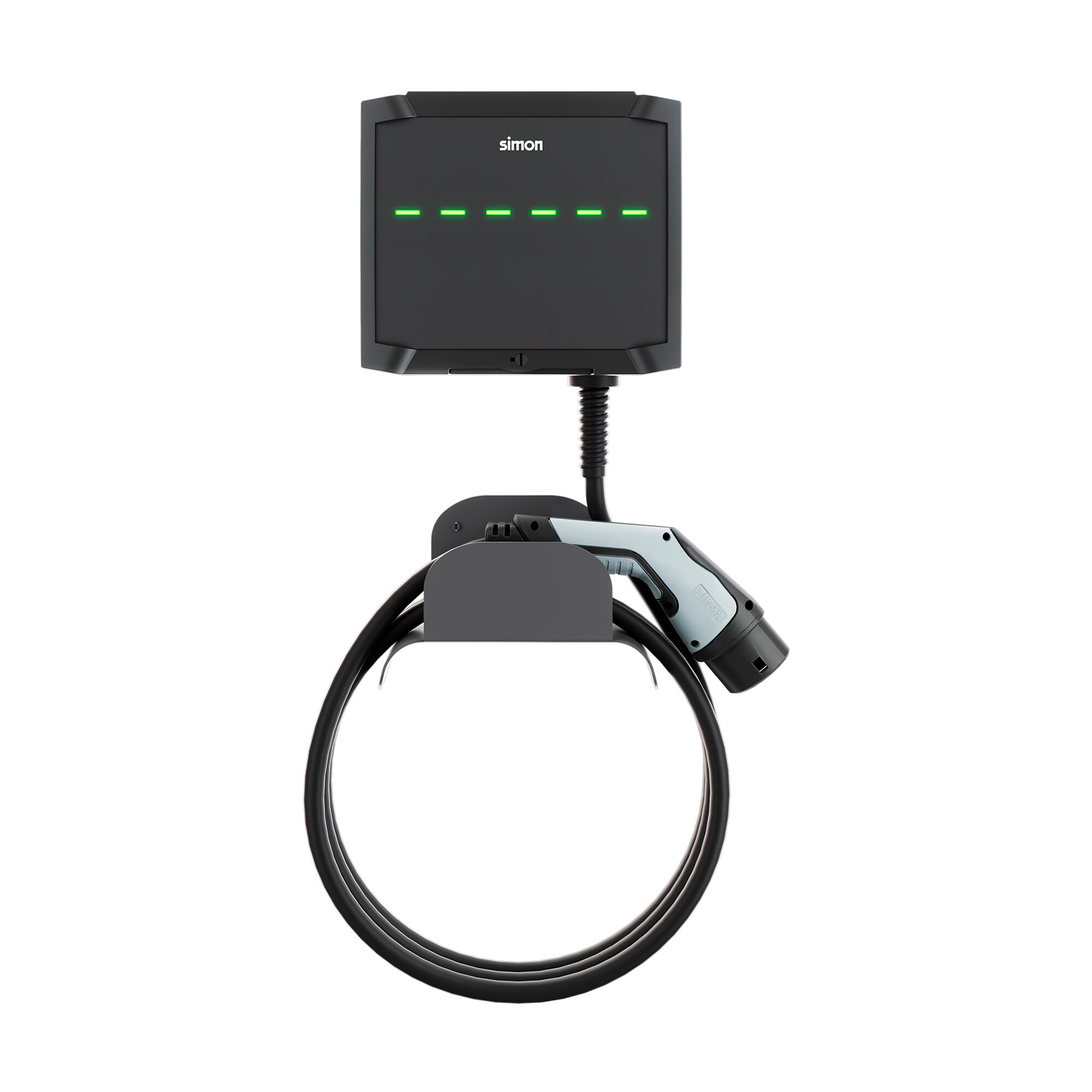 Cargador Vehículo Pared Cable 5m T2 7,4kW Monofásico + Bluetooth + Automático, Diferencial y Sobretensiones Blanco-2