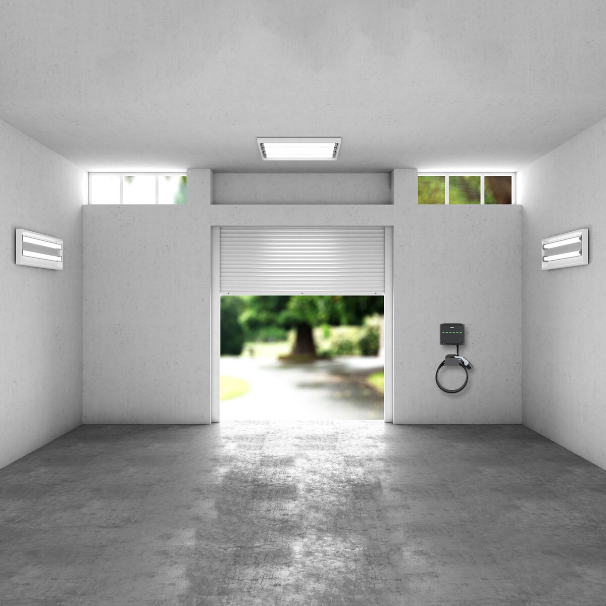 Carregador Veículo Parede Cabo 5m T2 22kW Trifásico Branco-3