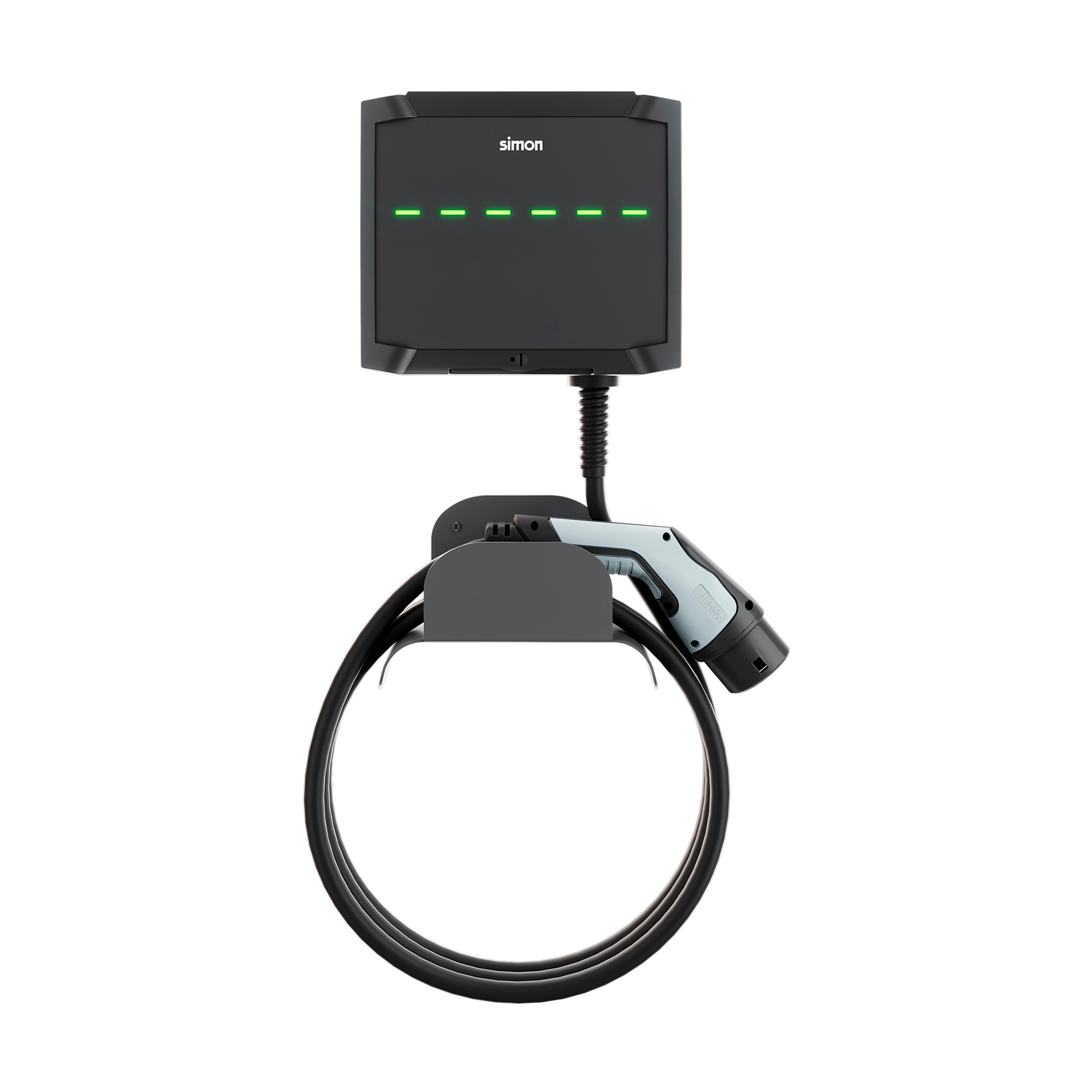Cargador Vehículo Pared Cable 5m T2 22kW Trifásico + Bluetooth Plata-2
