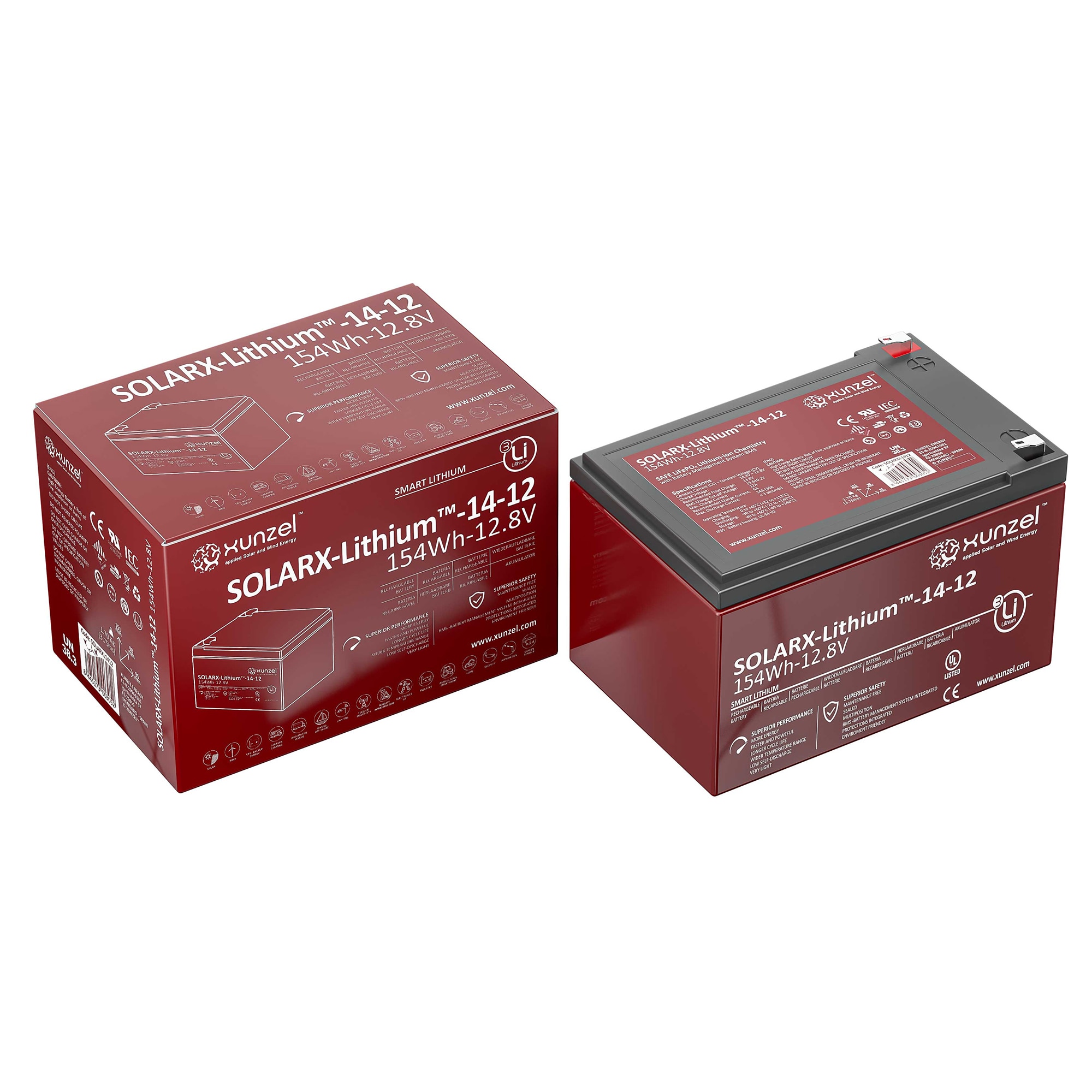 Batería Solar Litio SOLARX-Li-14 154Wh 12V 3