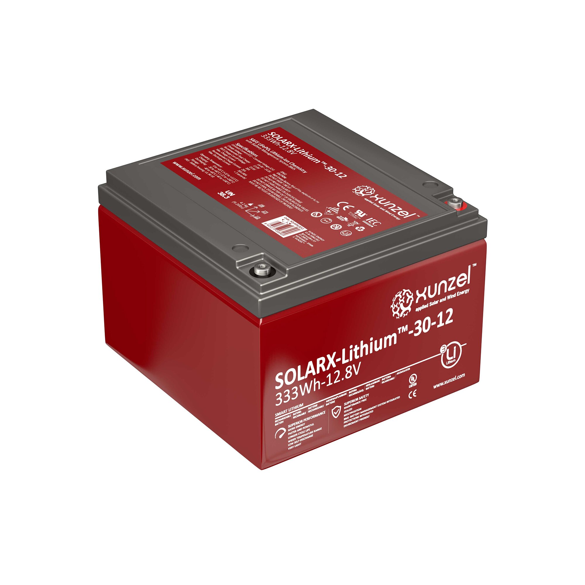 Batería Solar Litio SOLARX-Li-30 333Wh 12V 1