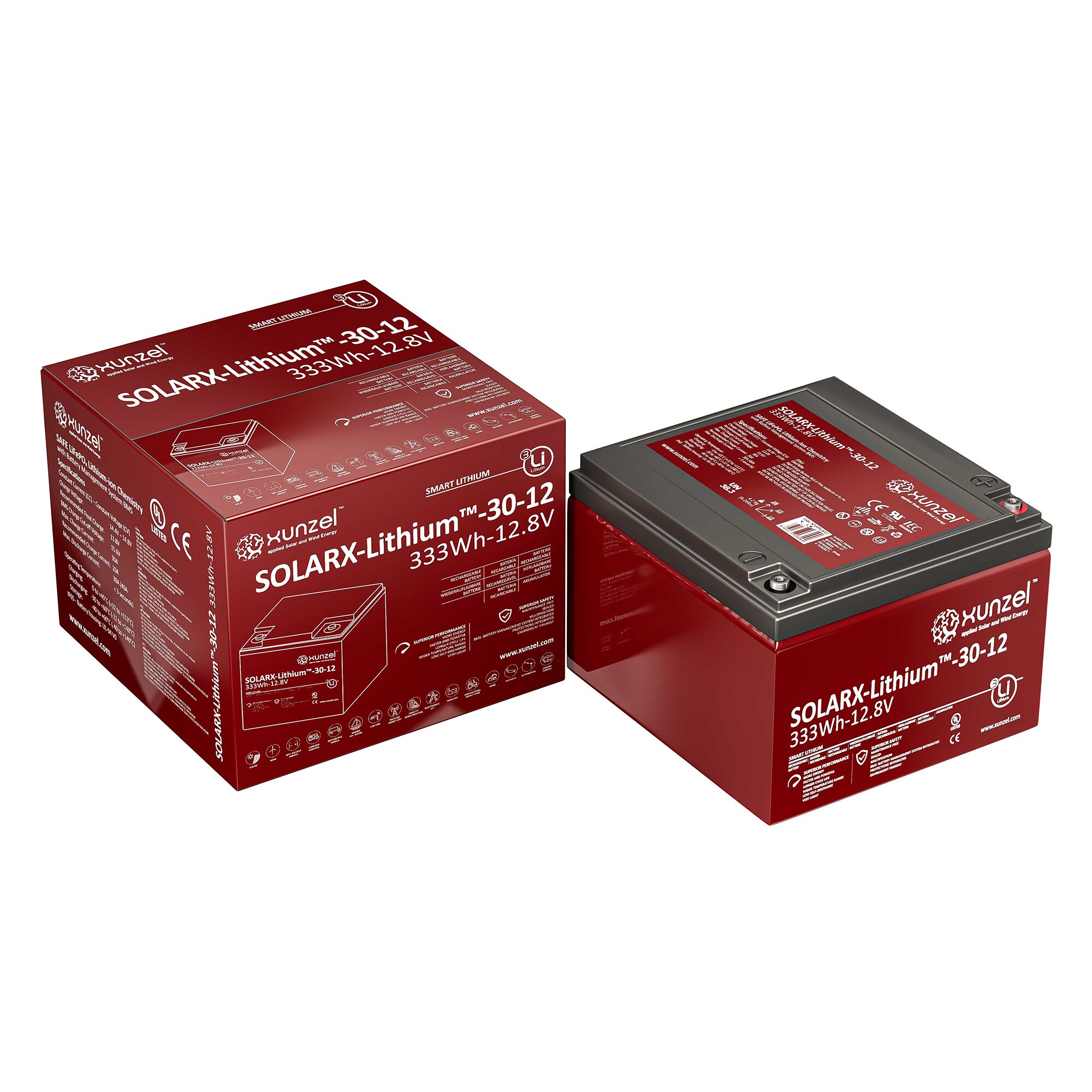 Batería Solar Litio SOLARX-Li-30 333Wh 12V 3