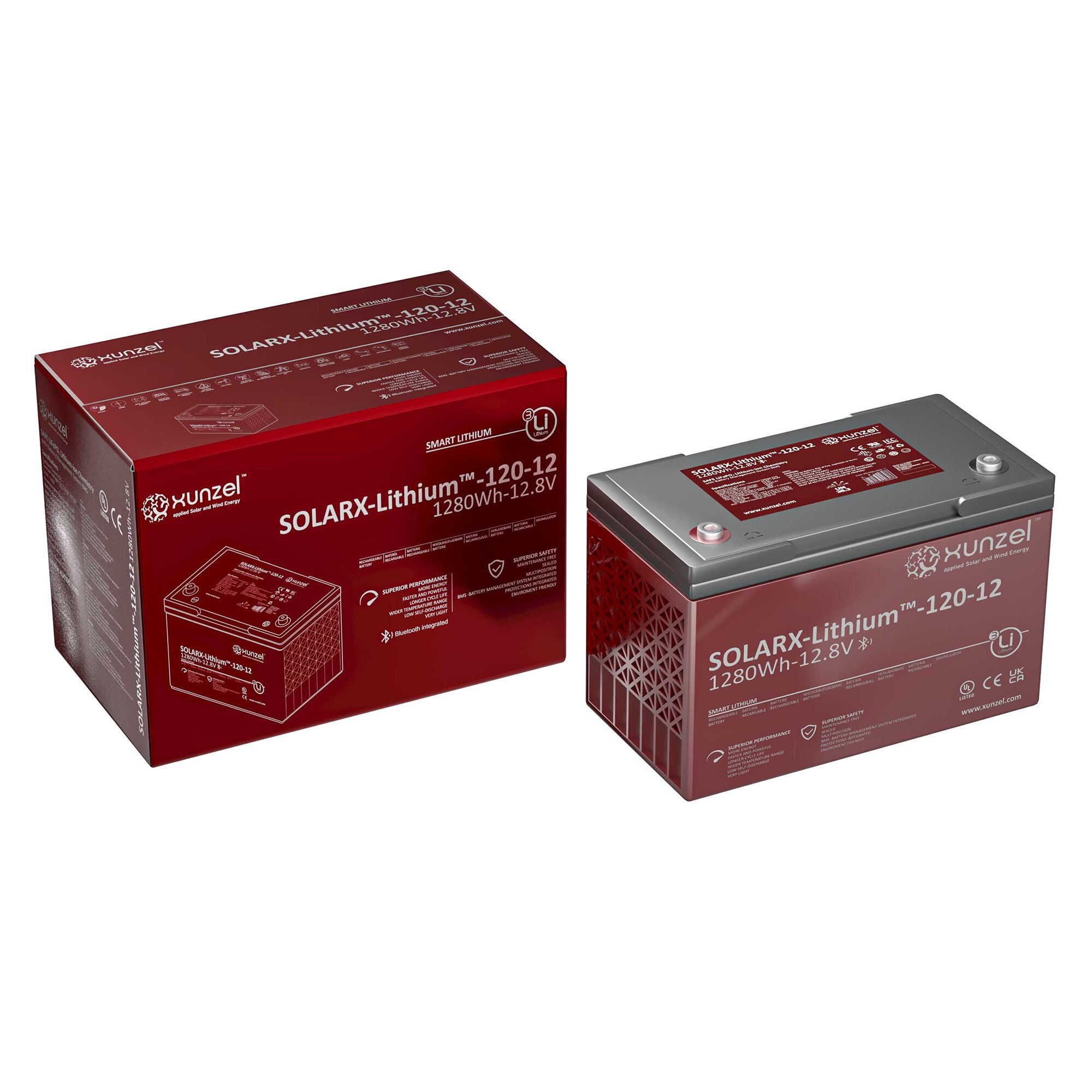 Batería Solar Litio SOLARX-Li-120 1280Wh 12V 3
