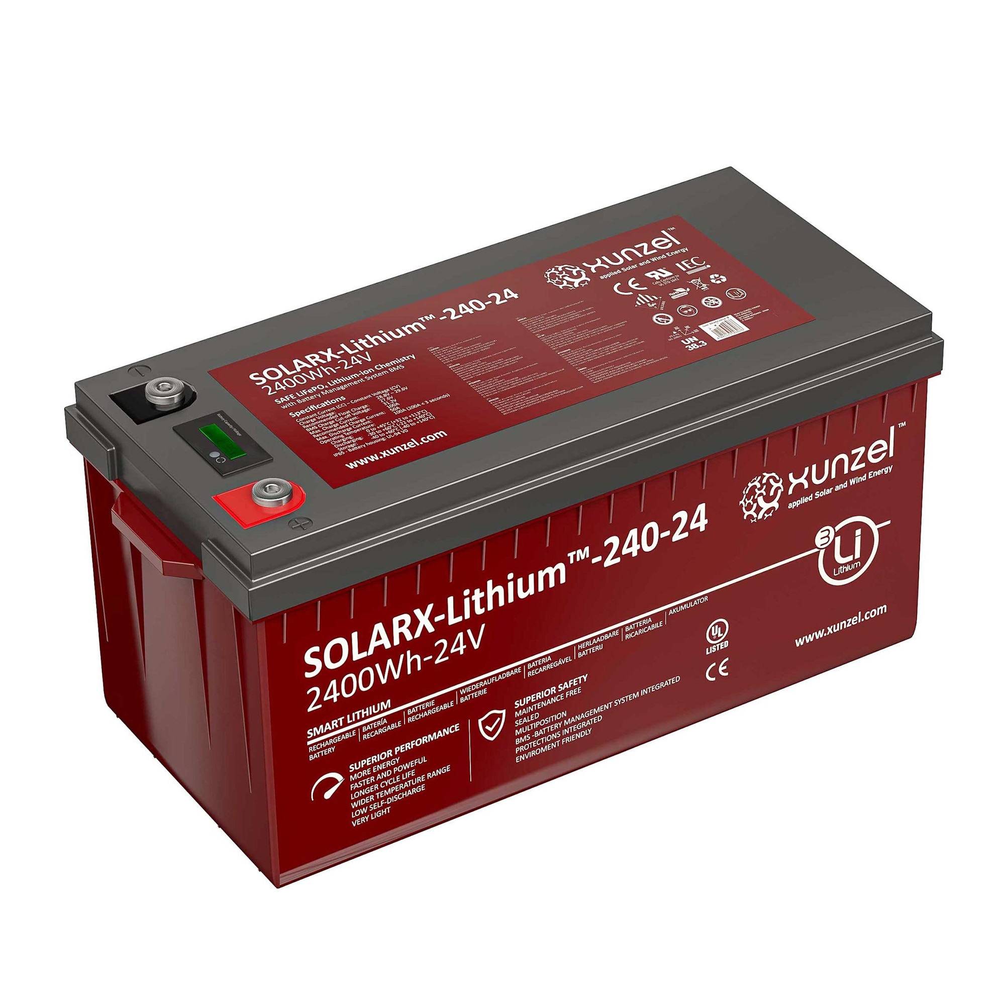 Batería Solar Litio SOLARX-Li-240 2400Wh 24V 1