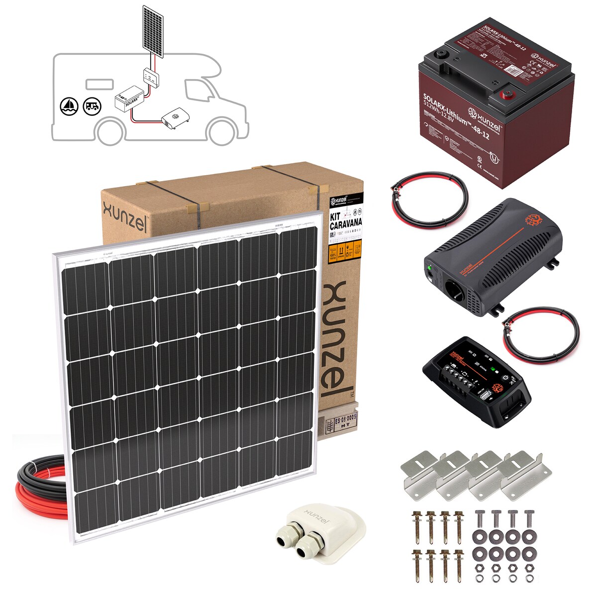 Kit Solar Litio KOMPLET 190W-12V 2