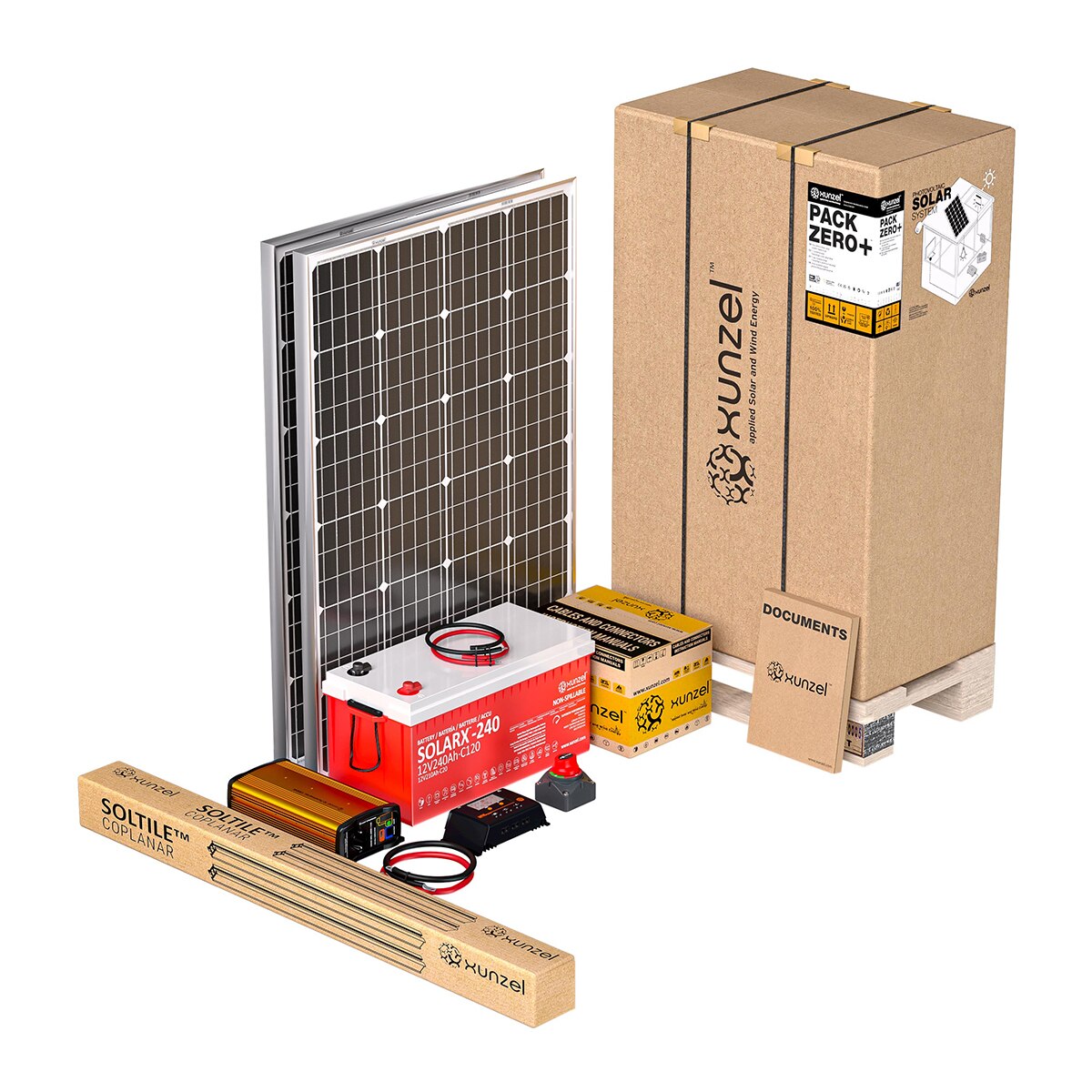 Kit Solar PACK ZERO+ 1000.1.P con Soportes Negro-1