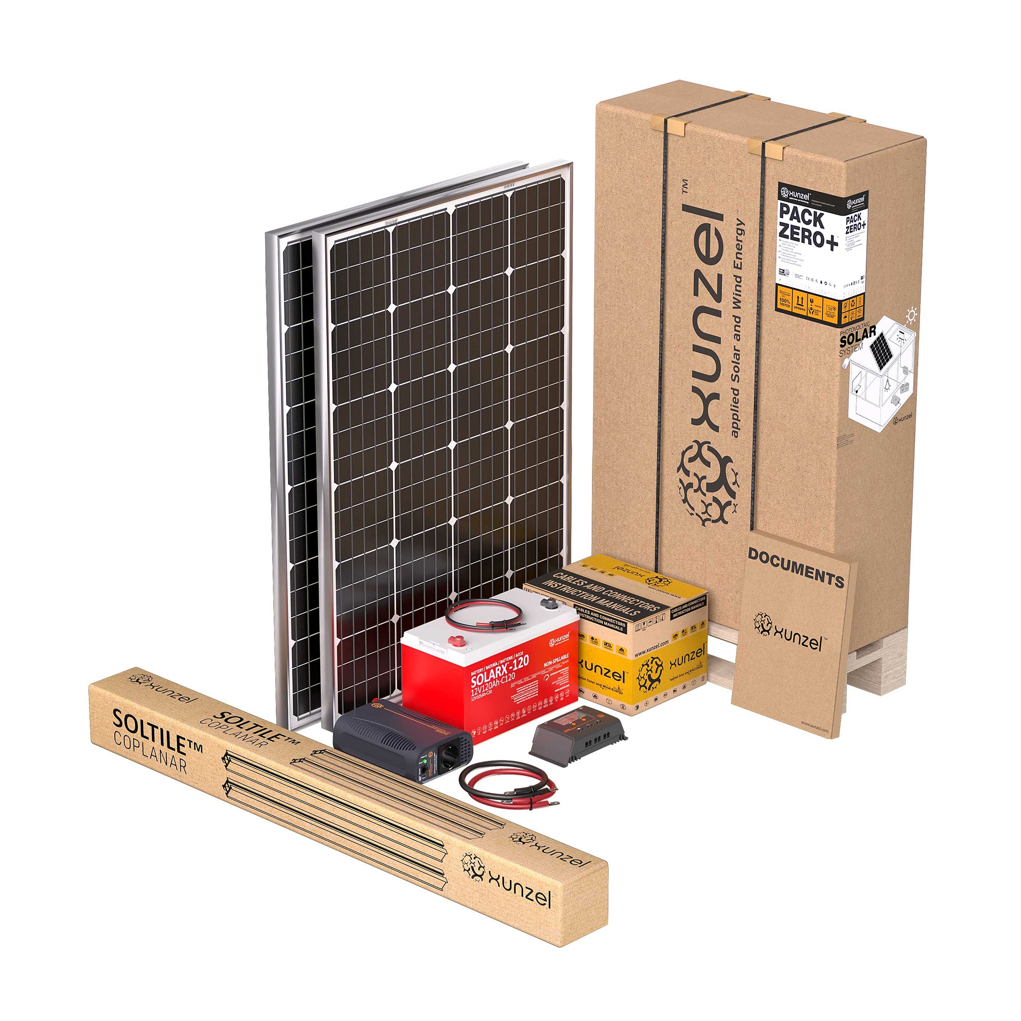Kit Solar PACK ZERO+ EQX100 con Soportes 1