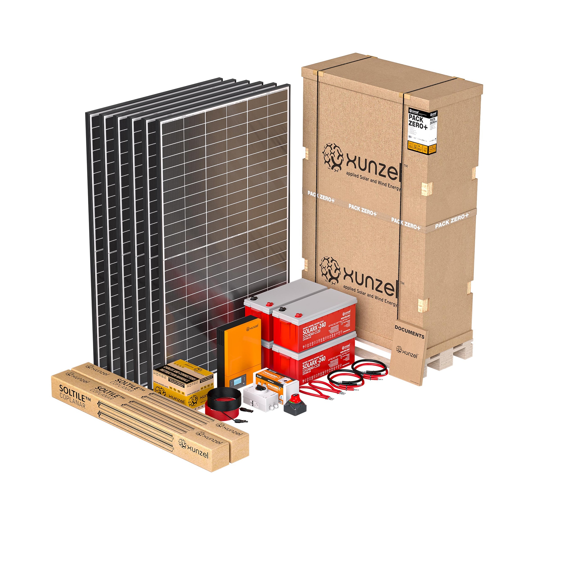 Xunzel – Kit Solar PACK ZERO+ EQX1700 con Soportes.