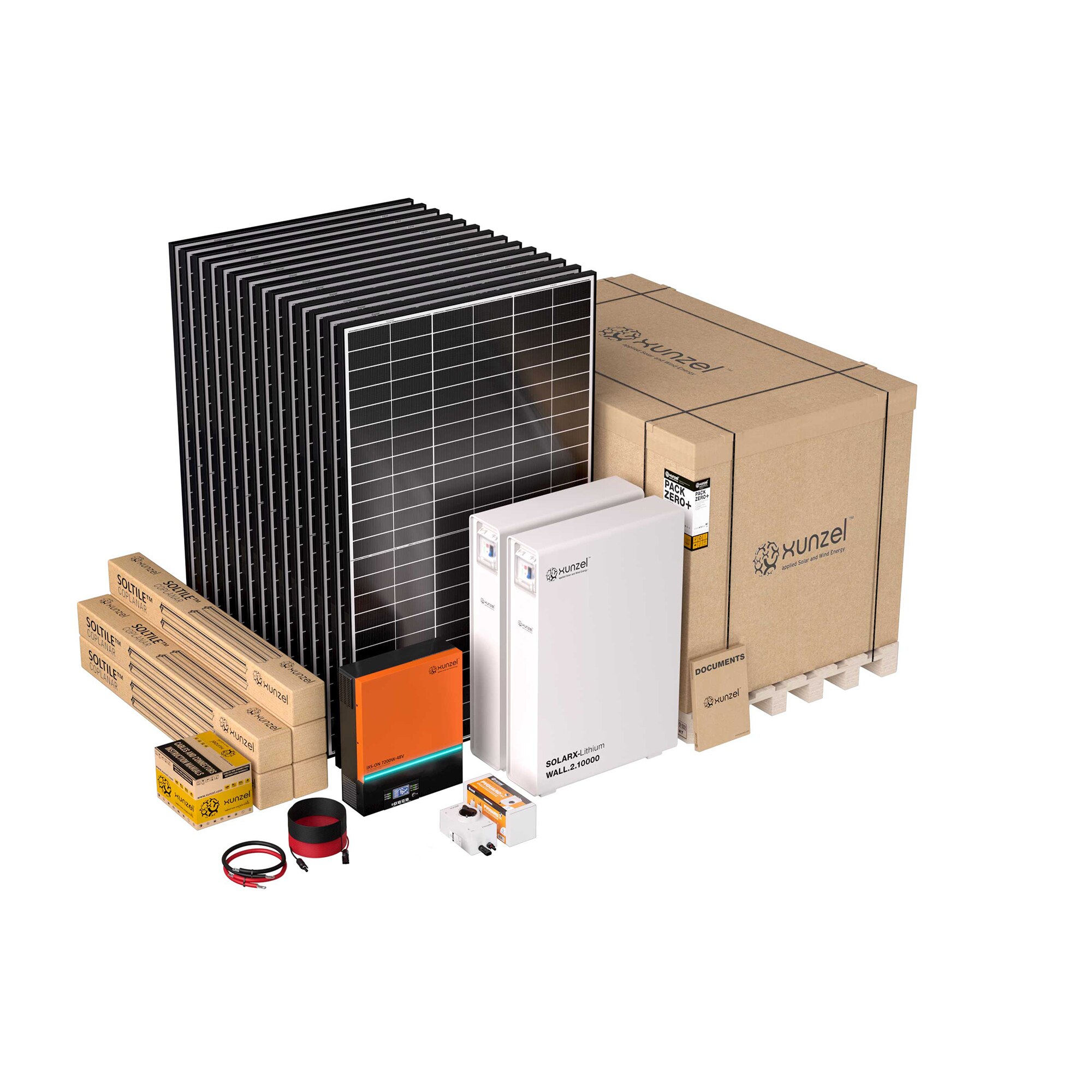 Xunzel – Kit Solar Litio PACK ZERO+ EQX4900L con Soportes.