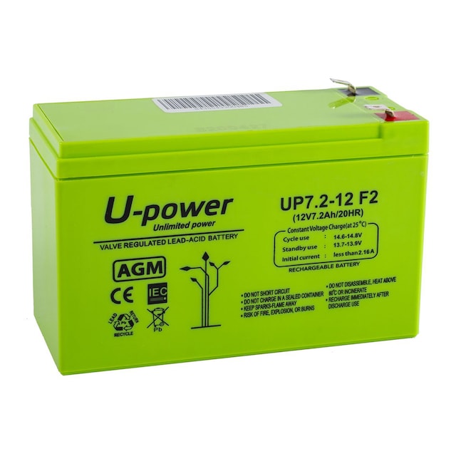 Imagen 0 de Batería AGM Monoblock UP7.2-12F1 12V 7,2Ah