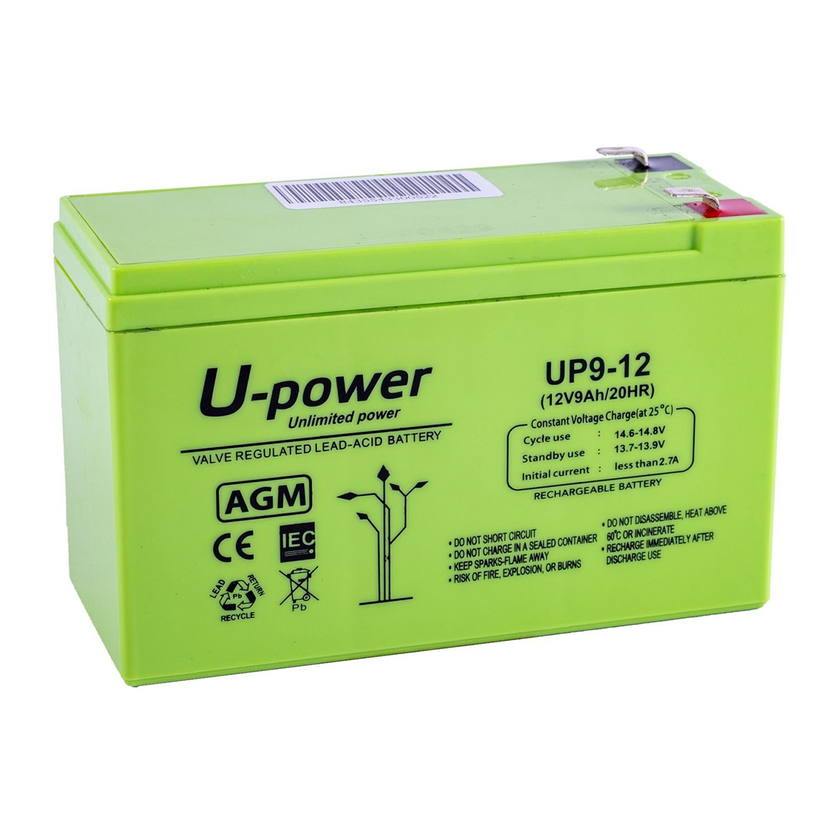 MASTER POWER – Batería AGM Monoblock UP9-12 12V 9Ah.