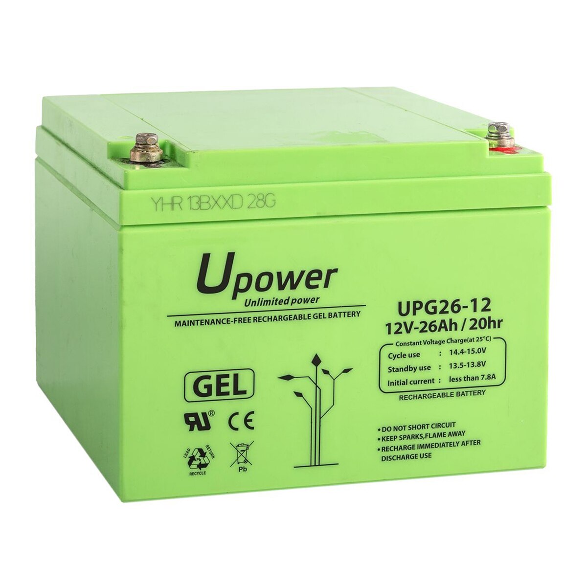 MASTER POWER – Batería Gel Uso General sin mantenimiento UPG26-12 12V 26Ah.